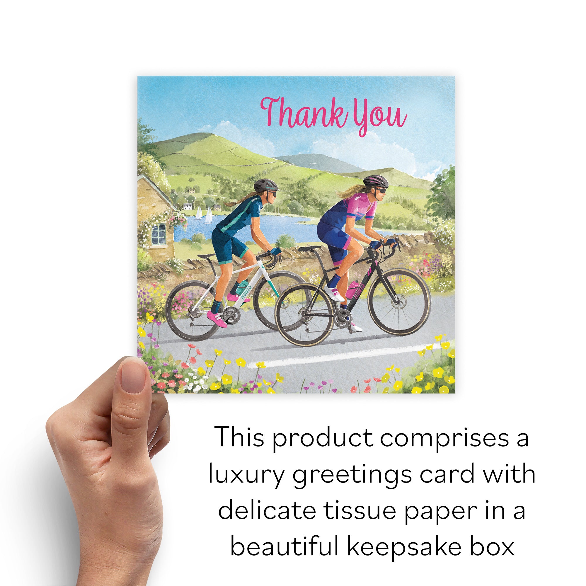 Boxed Cycling Female Thank You Card Milo's Gallery - Default Title (B0D5YY8R2D)