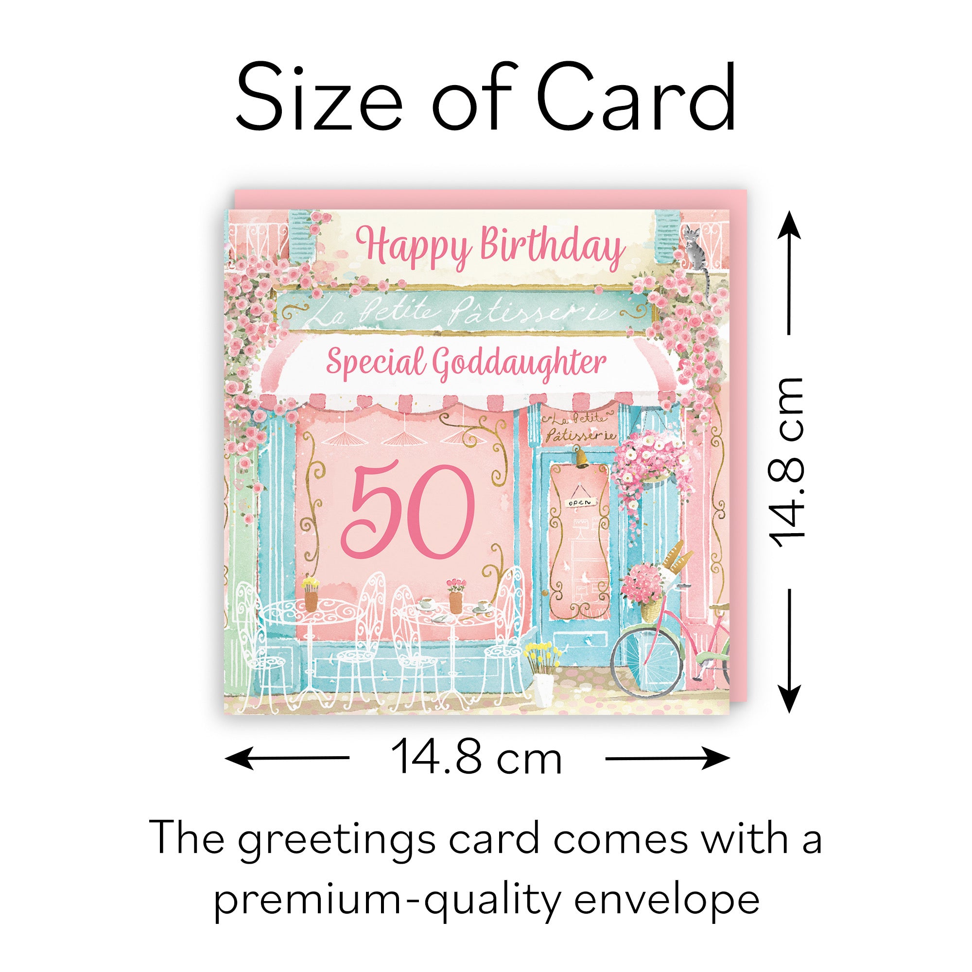 50th Goddaughter La Petite Patisserie Birthday Card Milo's Gallery - Default Title (B0DFMTCSX2)