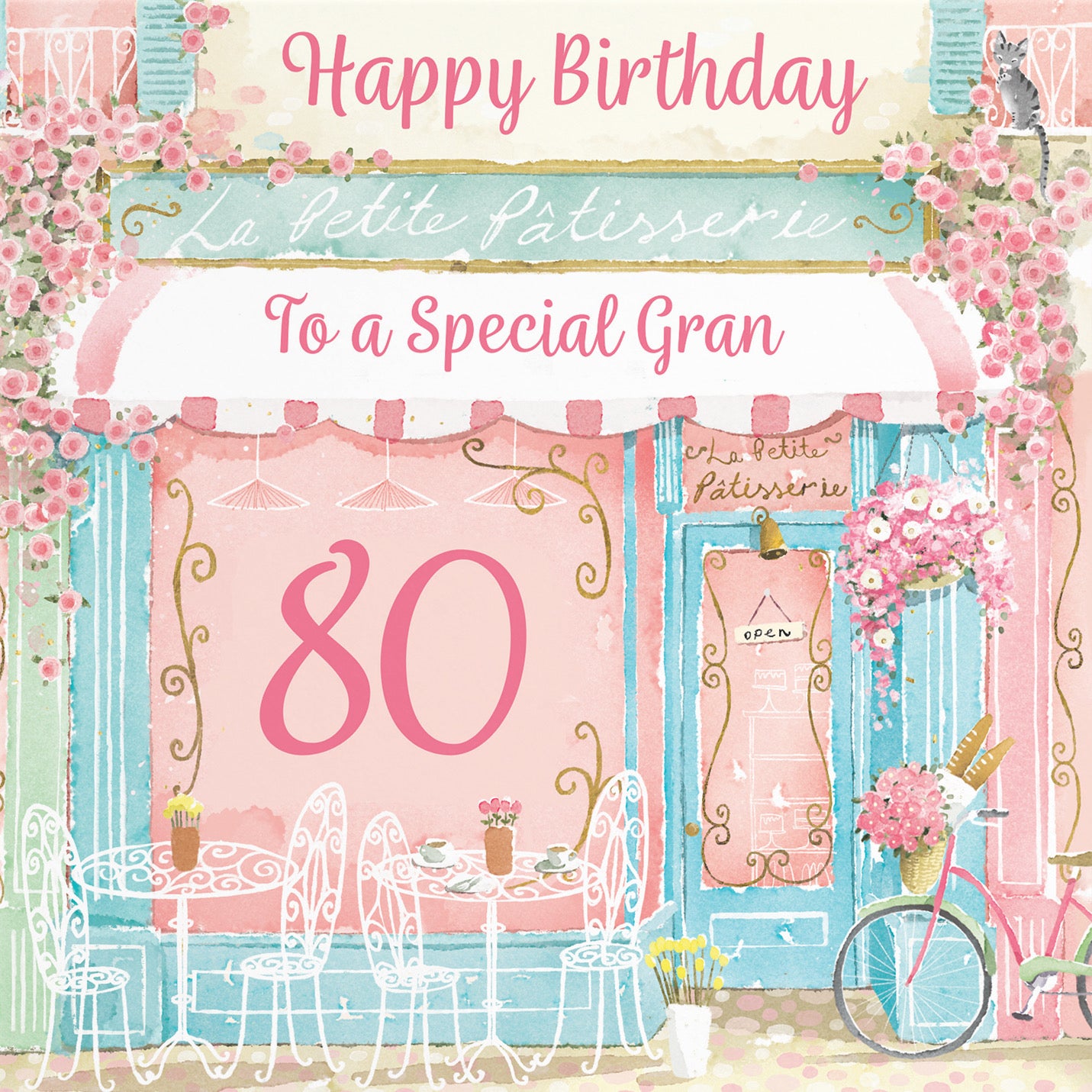 80th Gran La Petite Patisserie Birthday Card Milo's Gallery - Default Title (B0DFMTPJ8K)