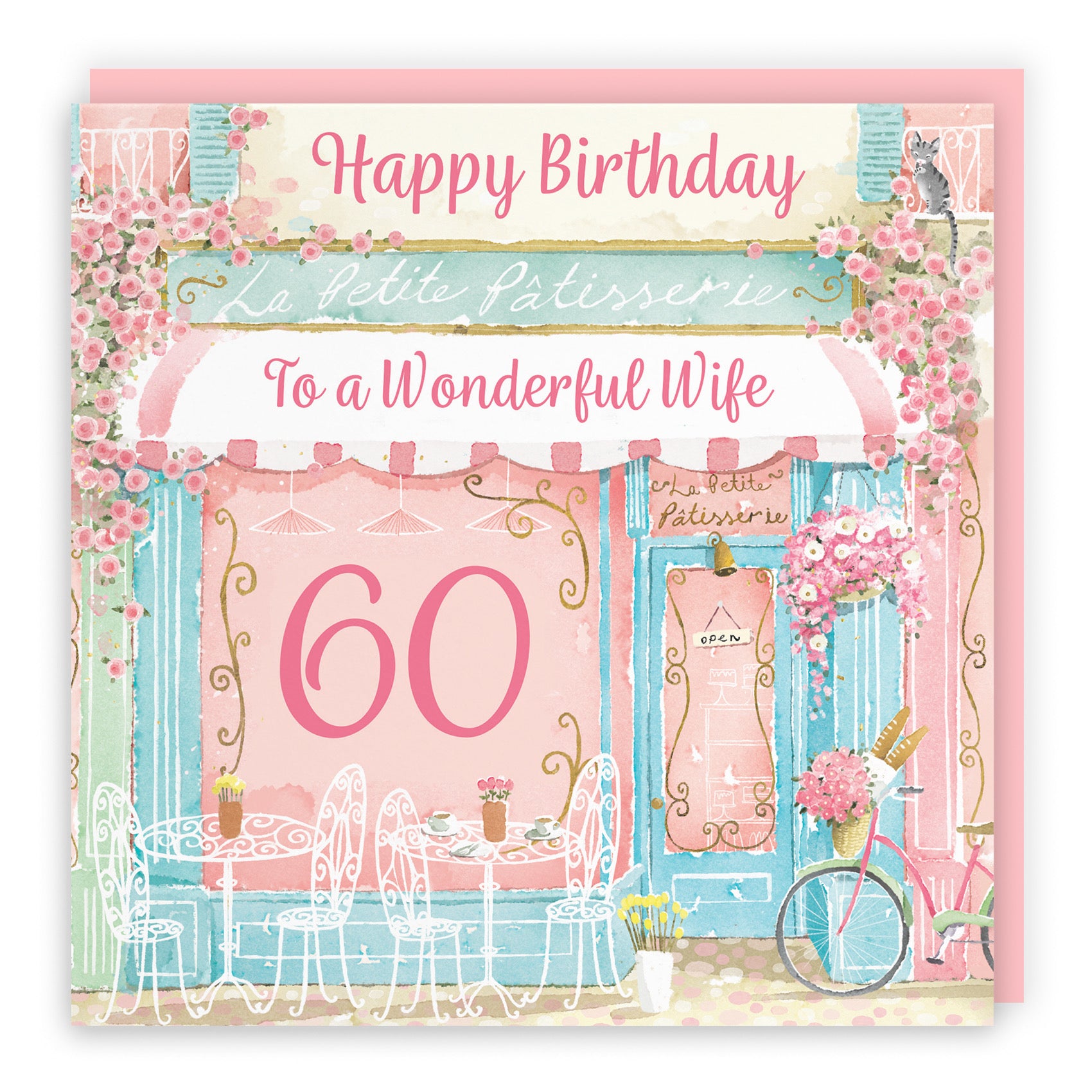 60th Wife La Petite Patisserie Birthday Card Milo's Gallery - Default Title (B0DFMTSZW4)