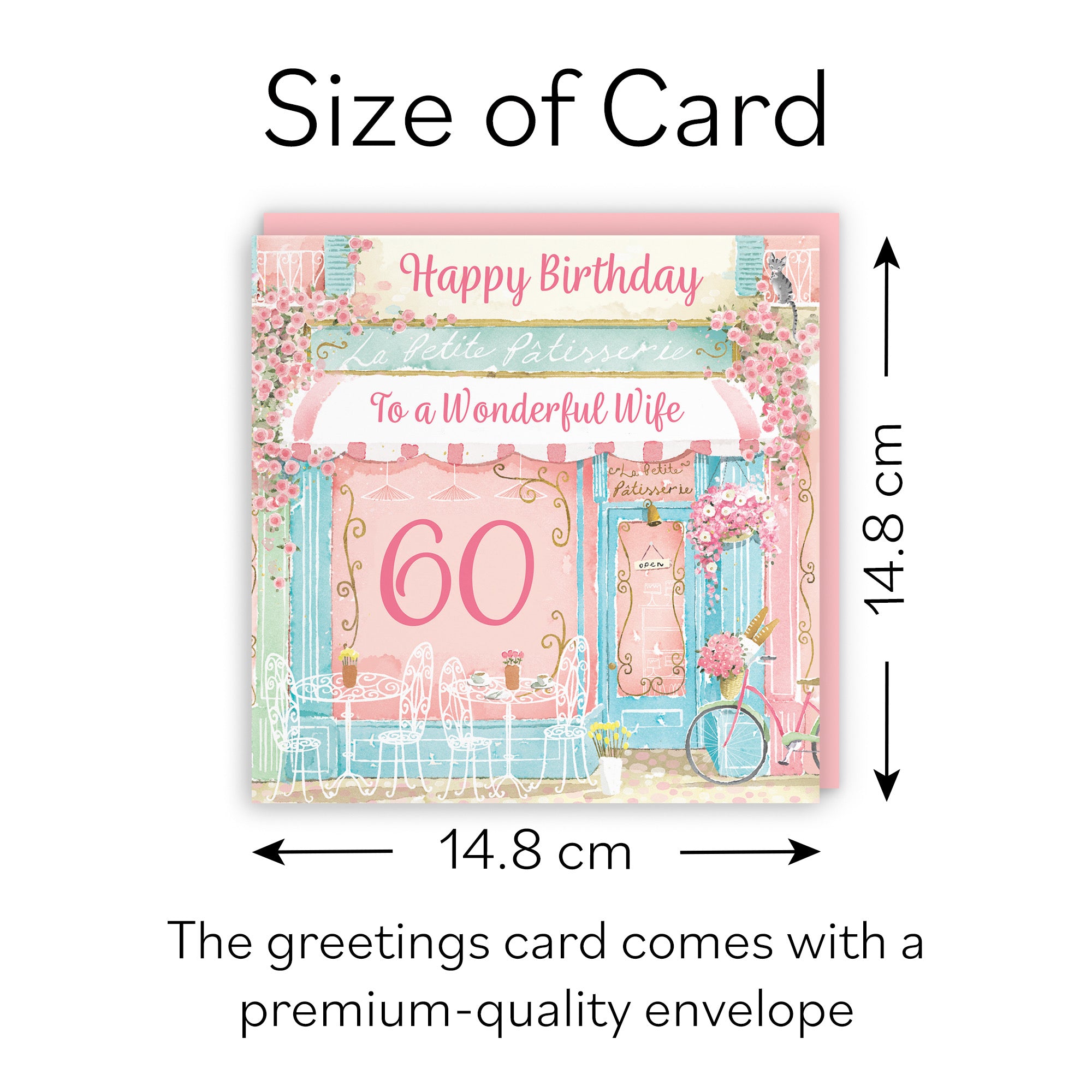 60th Wife La Petite Patisserie Birthday Card Milo's Gallery - Default Title (B0DFMTSZW4)