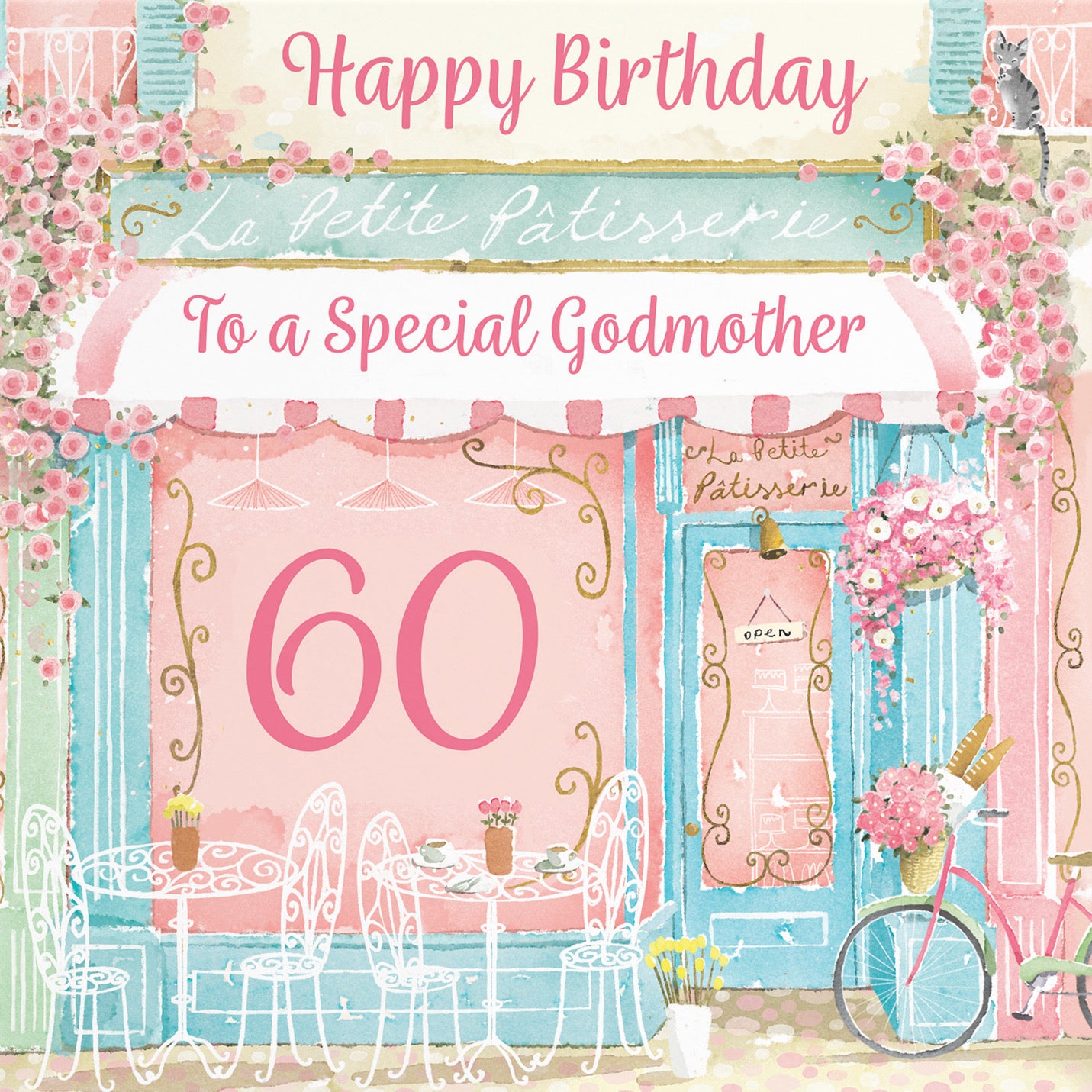 60th Godmother La Petite Patisserie Birthday Card Milo's Gallery - Default Title (B0DFMTYCYW)