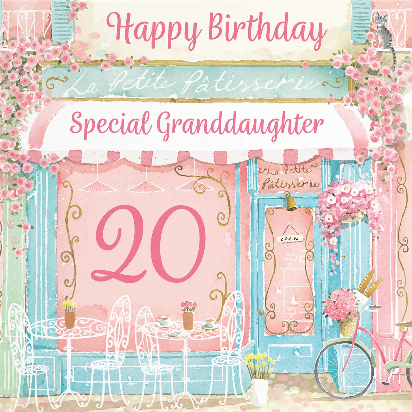 20th Granddaughter La Petite Patisserie Birthday Card Milo's Gallery - Default Title (B0DFMVN59D)