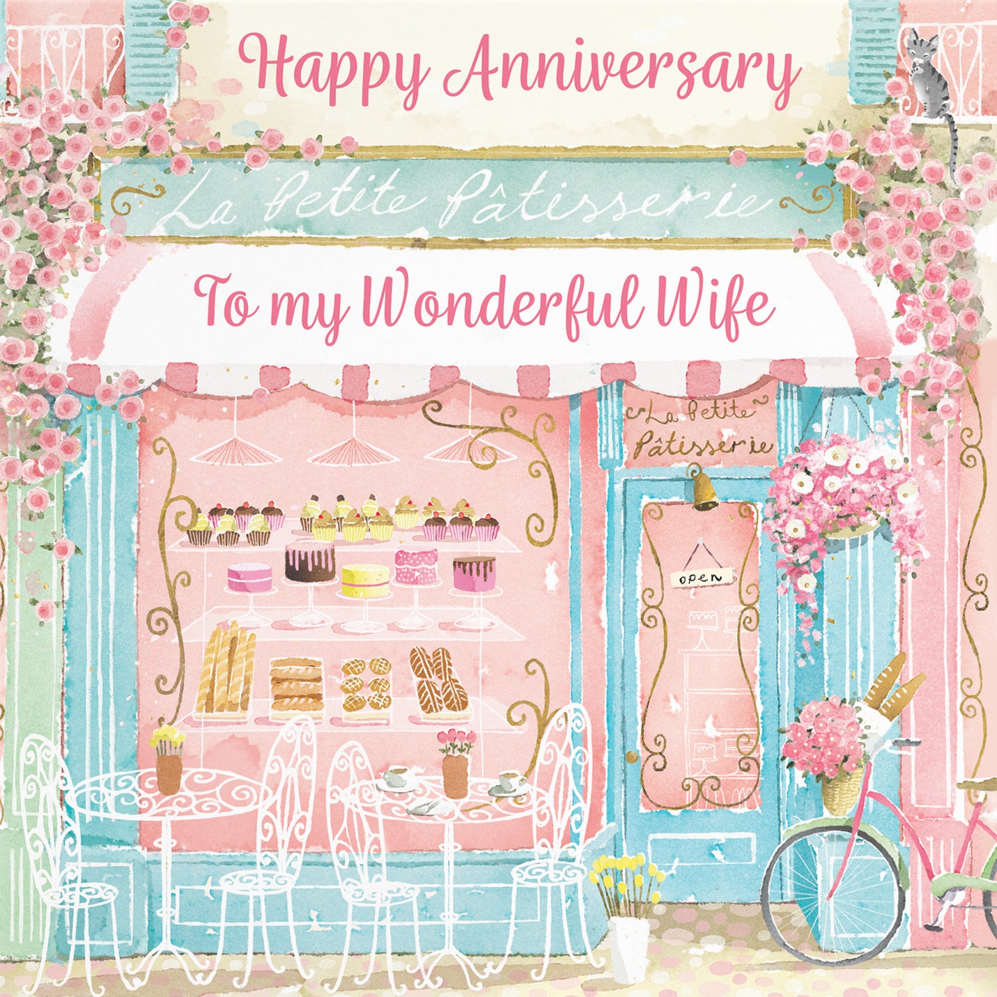 La Petite Patisserie Wife Anniversary Card Milo's Gallery - Default Title (B0DFMW26PH)