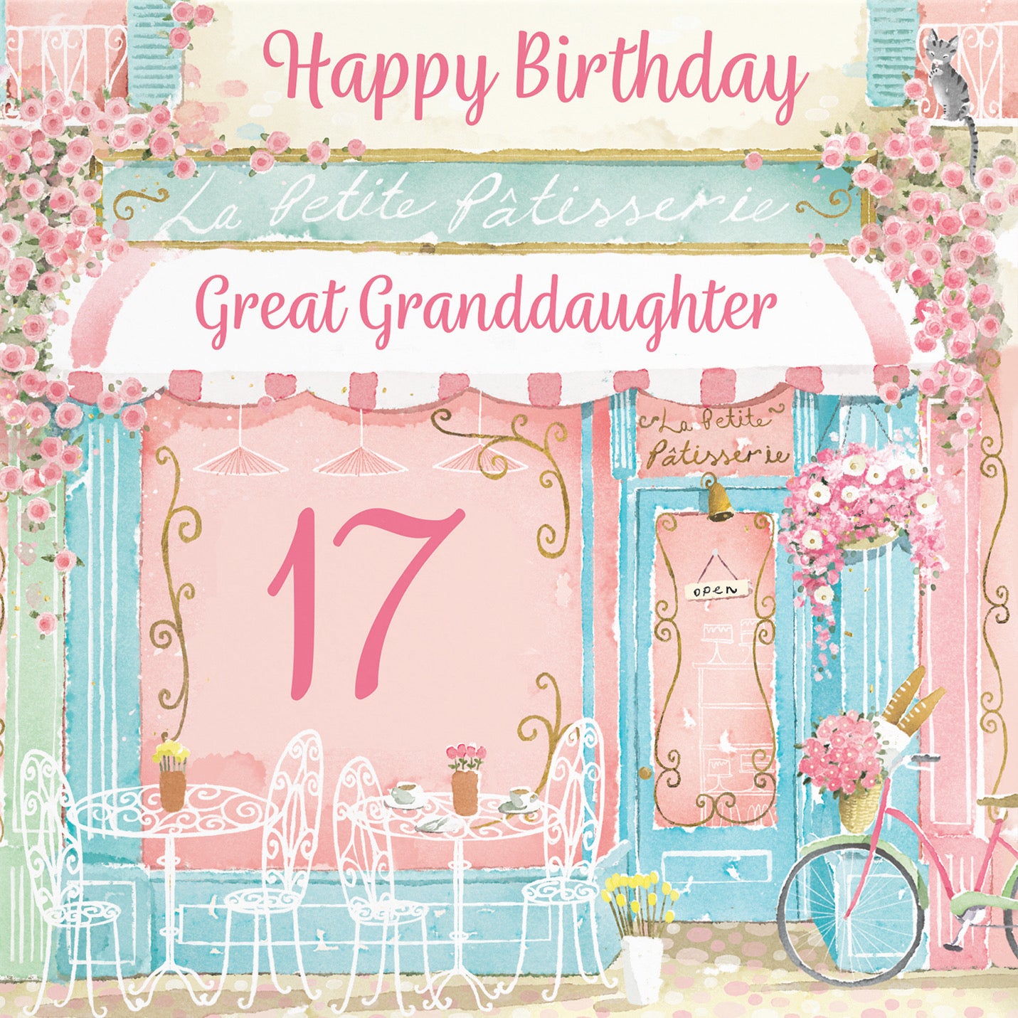 17th Great Granddaughter La Petite Patisserie Birthday Card Milo's Gallery - Default Title (B0DFMWF452)