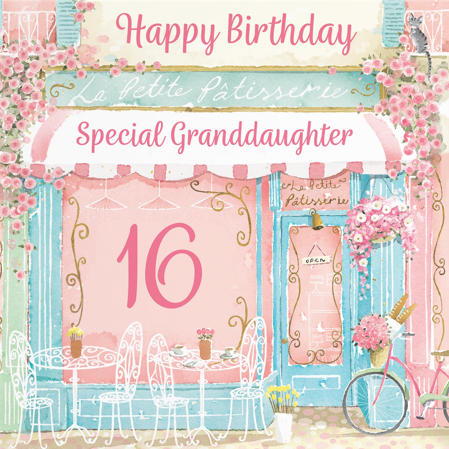 16th Granddaughter La Petite Patisserie Birthday Card Milo's Gallery - Default Title (B0DFMWKFLB)