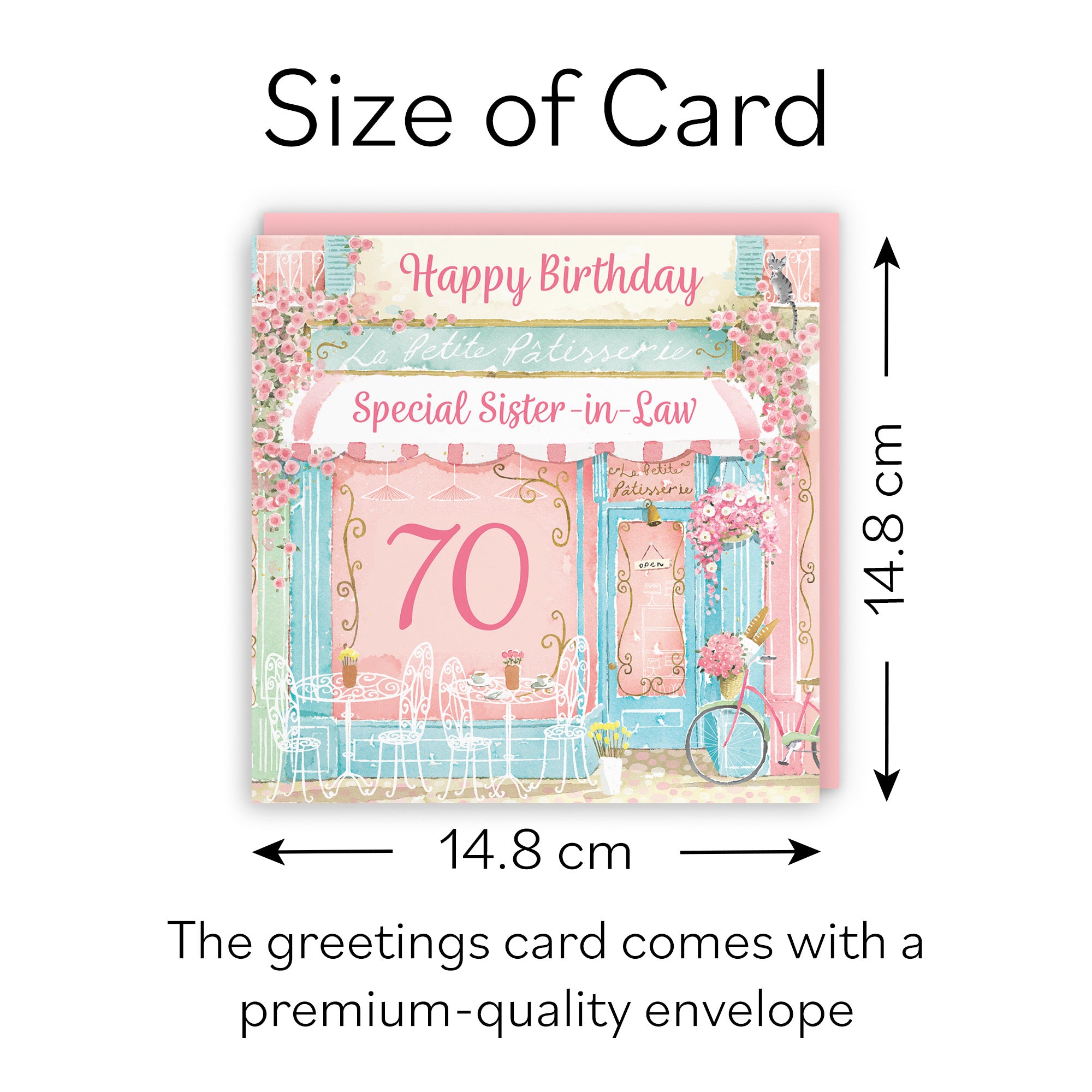 70th Sister In Law La Petite Patisserie Birthday Card Milo's Gallery - Default Title (B0DFMWKFLC)