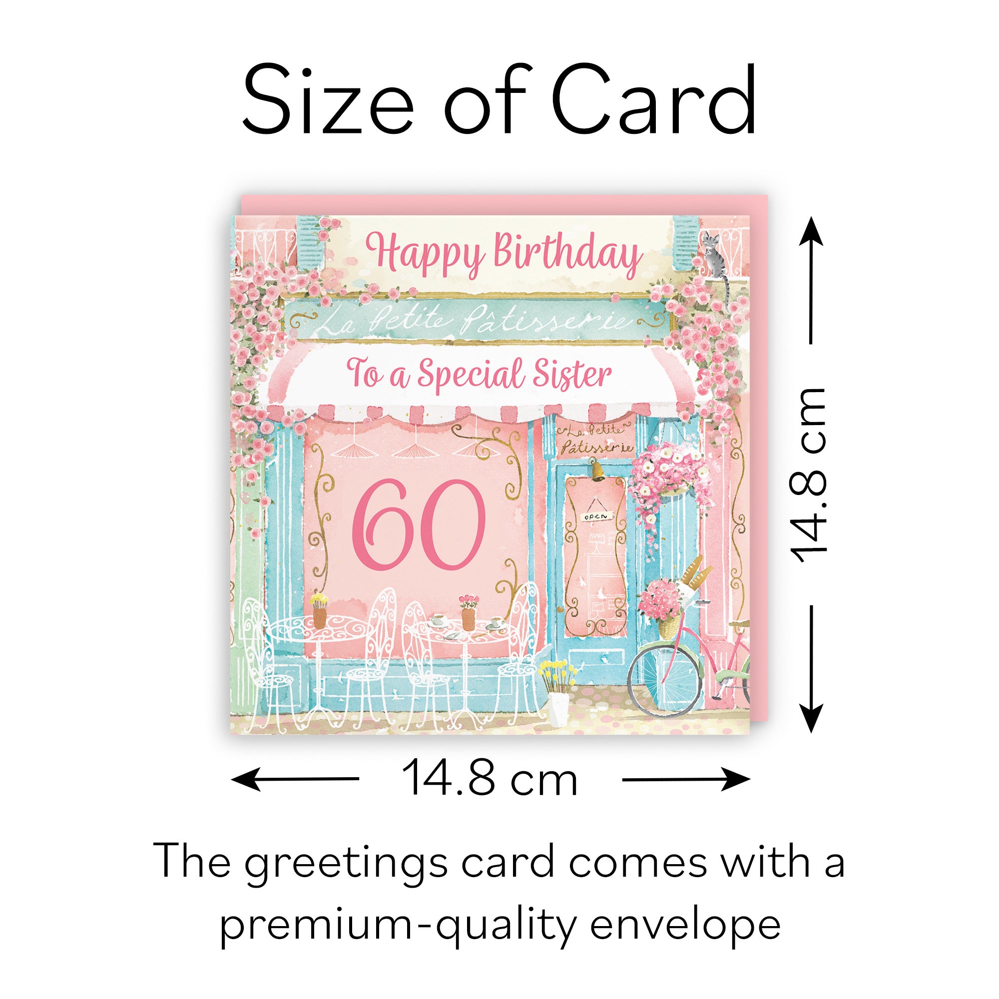 60th Sister La Petite Patisserie Birthday Card Milo's Gallery - Default Title (B0DFMWRHQJ)