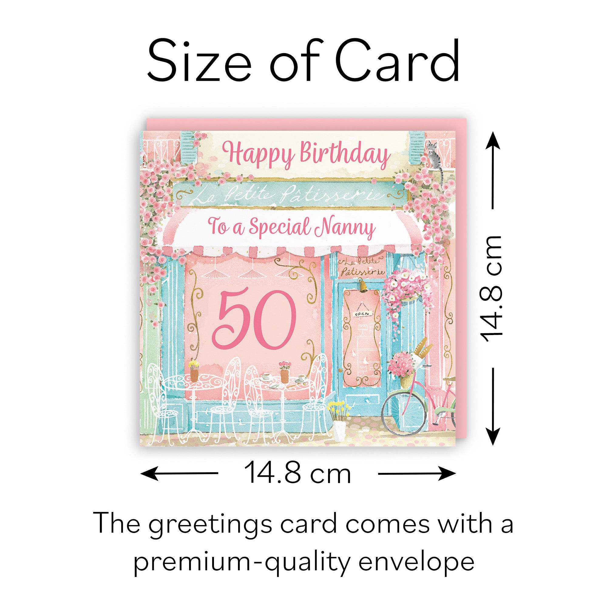 50th Nanny La Petite Patisserie Birthday Card Milo's Gallery - Default Title (B0DFMWV9RY)