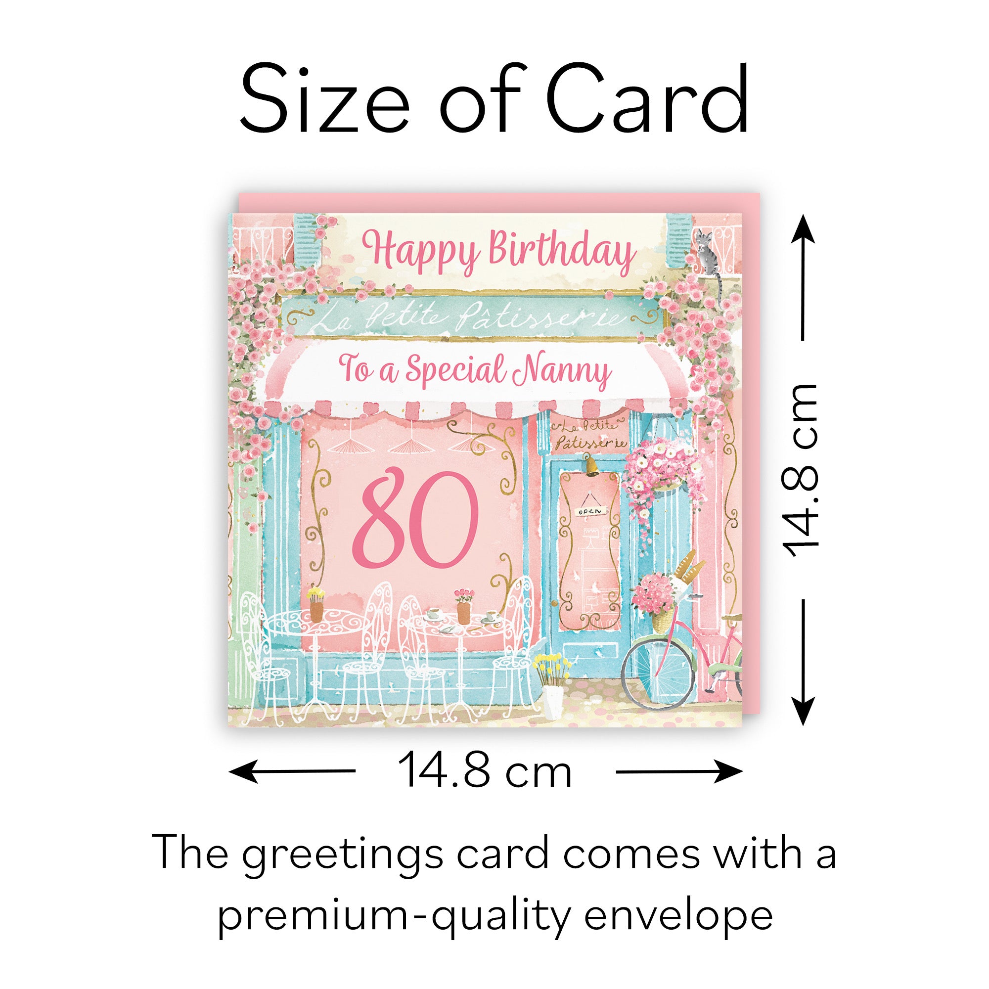 80th Nanny La Petite Patisserie Birthday Card Milo's Gallery - Default Title (B0DFMX1Y6S)