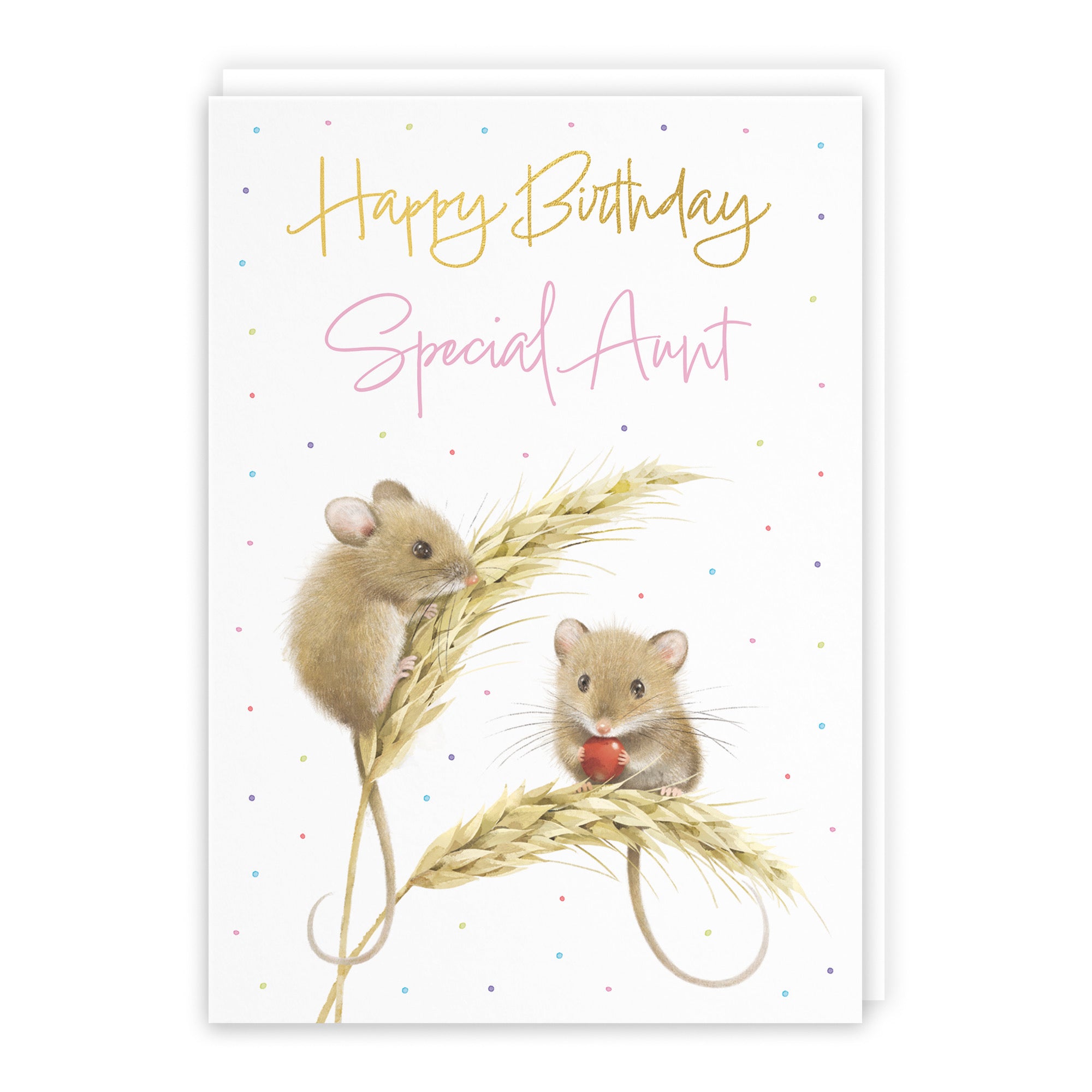 Aunt Gold Foil Birthday Card Harvest Mice Milo's Gallery - Default Title (B0DG32JQTH)