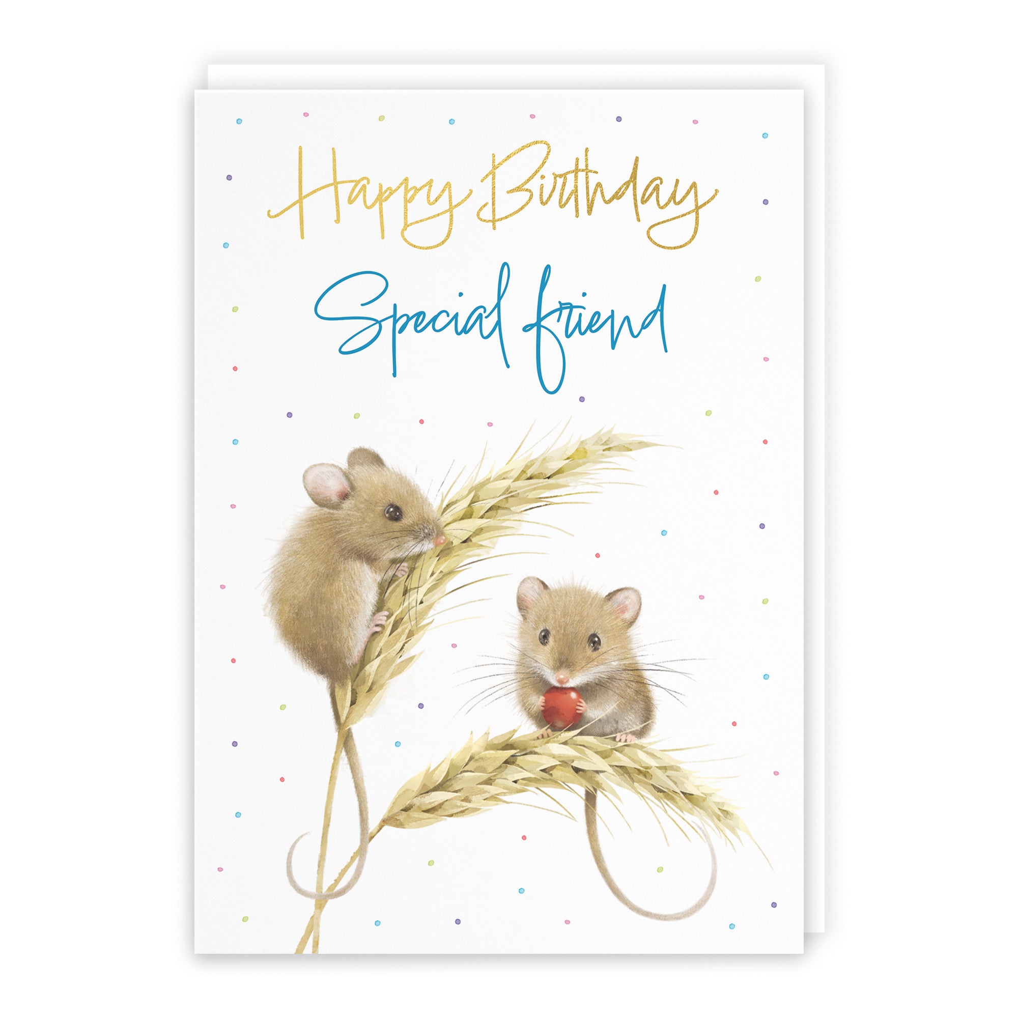 Friend Gold Foil Birthday Card Harvest Mice Milo's Gallery - Default Title (B0DG33KKQF)