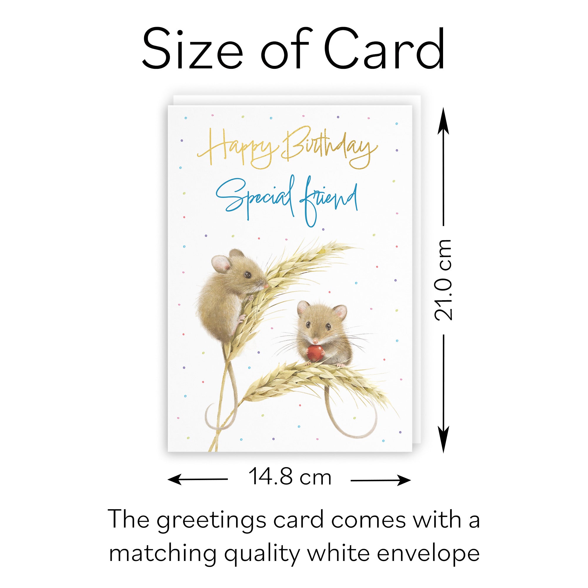 Friend Gold Foil Birthday Card Harvest Mice Milo's Gallery - Default Title (B0DG33KKQF)