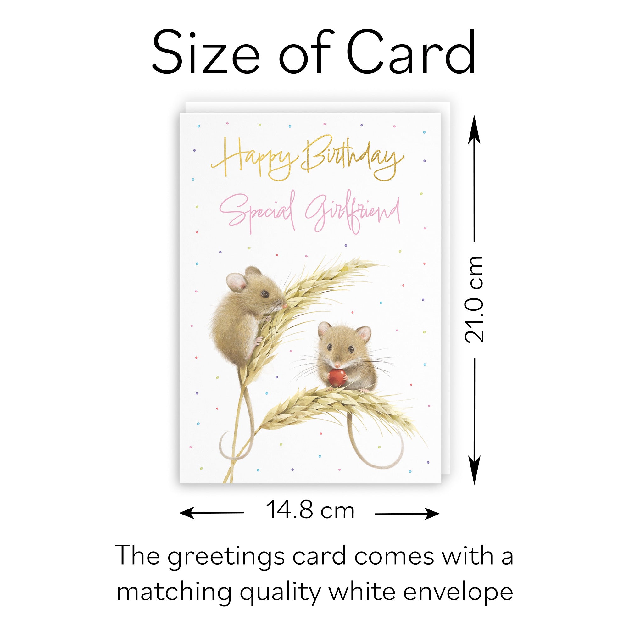 Girlfriend Gold Foil Birthday Card Harvest Mice Milo's Gallery - Default Title (B0DG33LSDR)