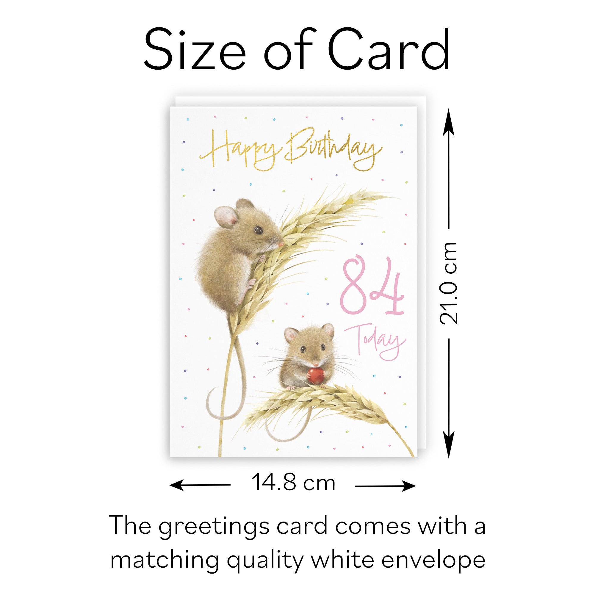 Female 84th Gold Foil Birthday Card Harvest Mice Milo's Gallery - Default Title (B0DG34CK47)