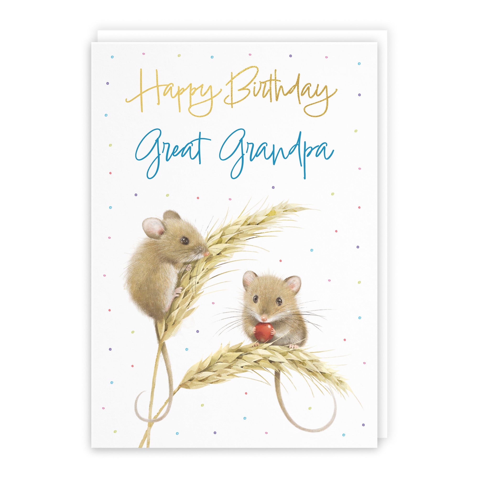 Great Grandpa Gold Foil Birthday Card Harvest Mice Milo's Gallery - Default Title (B0DG34HP2R)