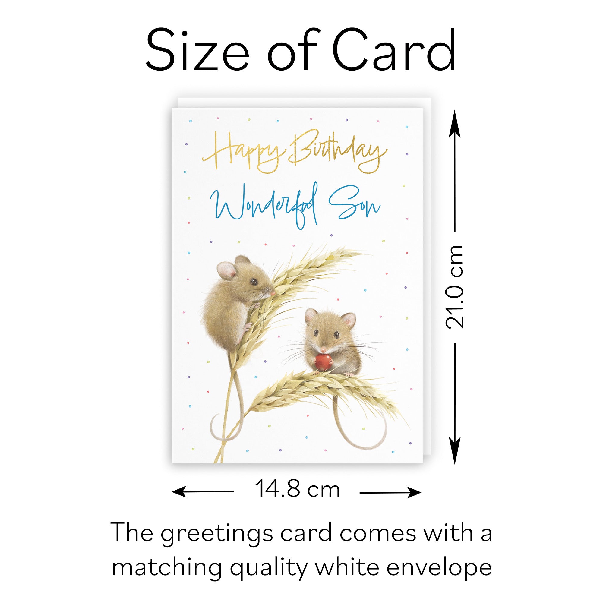 Son Gold Foil Birthday Card Harvest Mice Milo's Gallery - Default Title (B0DG35273L)