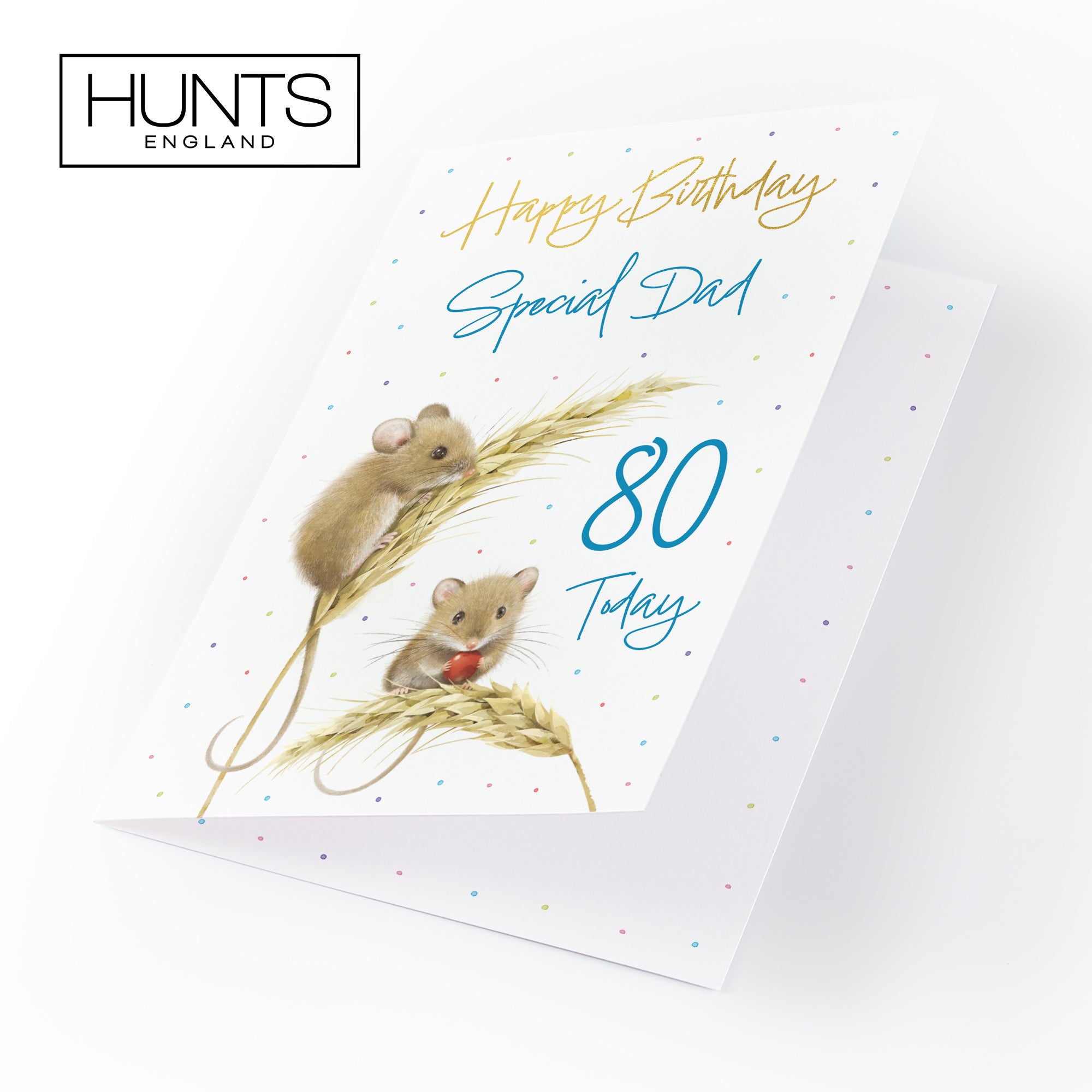 80th Dad Gold Foil Birthday Card Harvest Mice Milo's Gallery - Default Title (B0DG352PVQ)