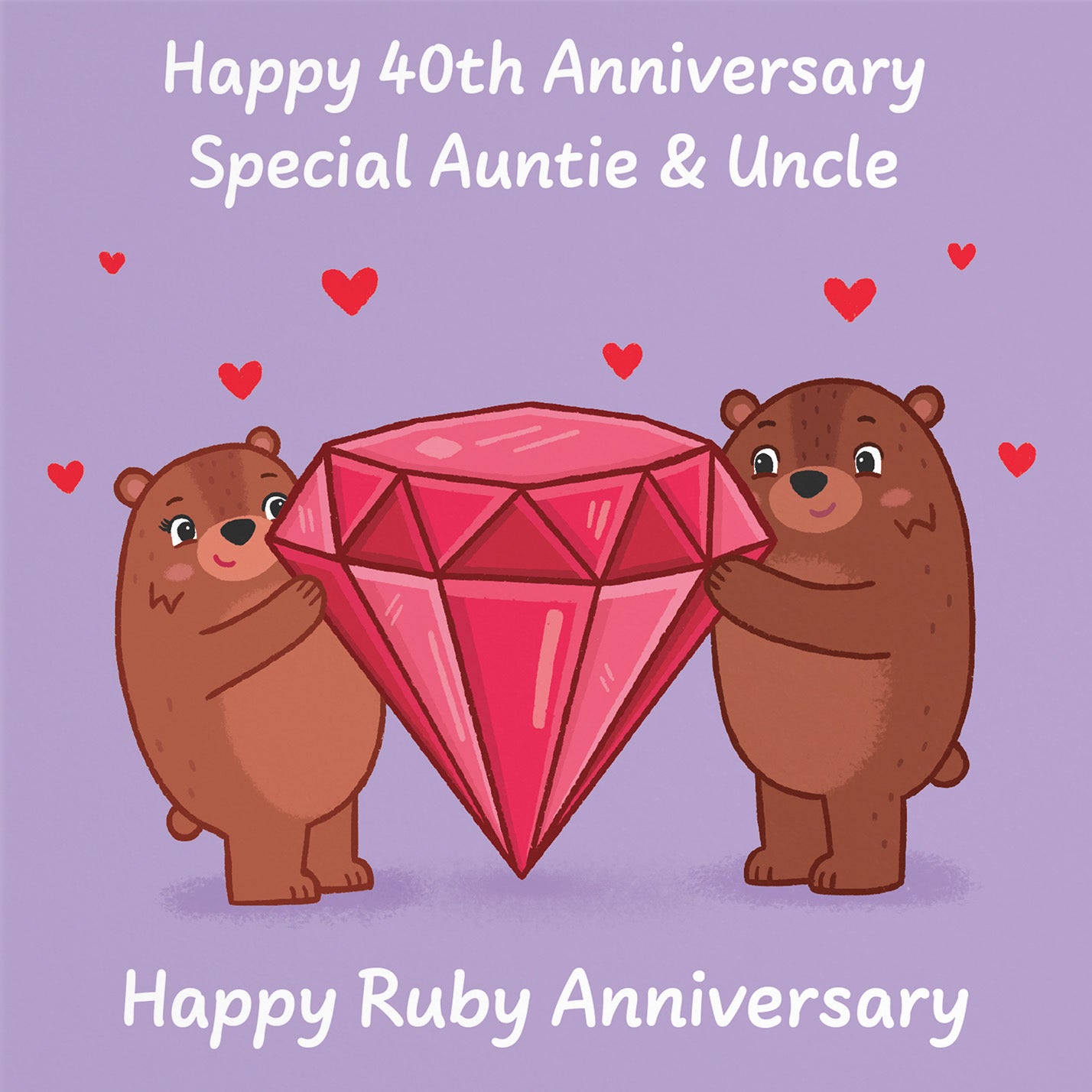 40th Auntie And Uncle Anniversary Card Love Story - Default Title (B0DHW6YRV9)