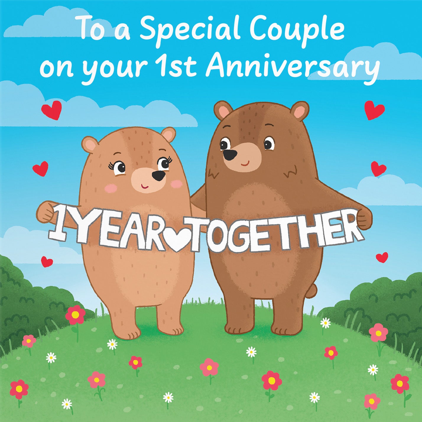 1st Couple Anniversary Card Love Story - Default Title (B0DHW7FL9W)