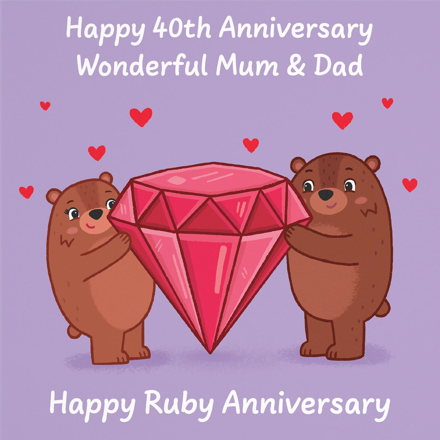 40th Mum And Dad Anniversary Card Love Story - Default Title (B0DHW7H8RC)