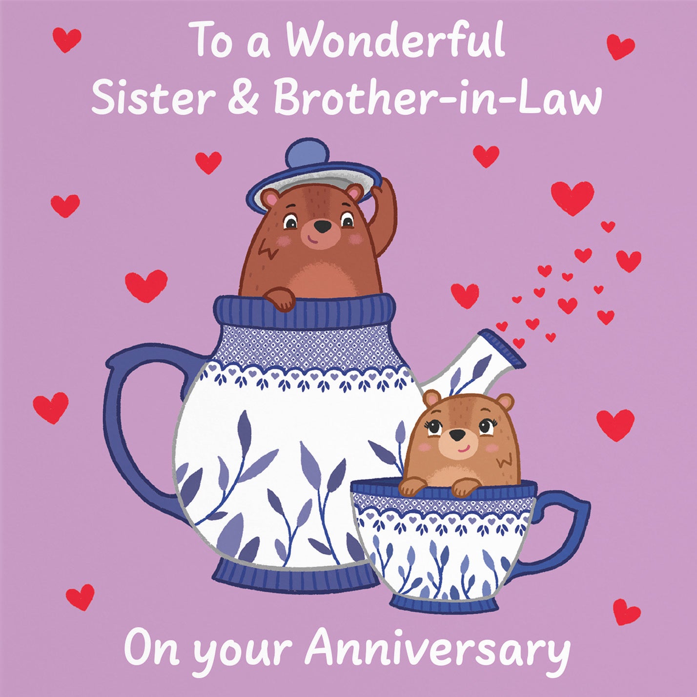 Sister And Brother In Law Anniversary Card Teapot Love Story - Default Title (B0DHW7H8RM)