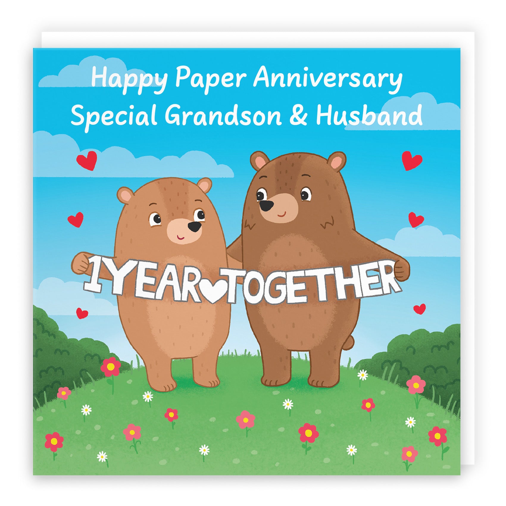 1st Grandson And Husband Anniversary Card Love Story - Default Title (B0DHW7PHCR)