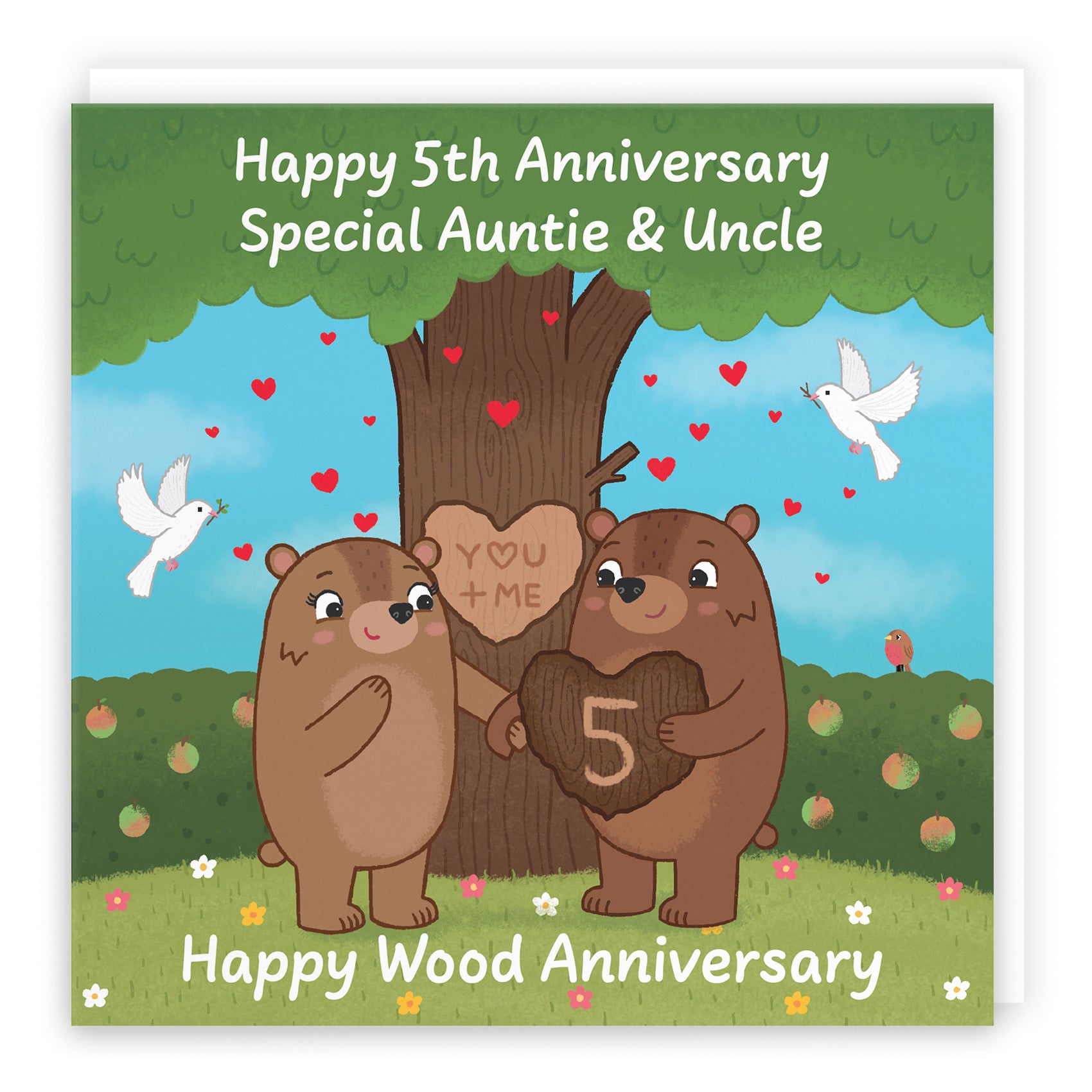 5th Auntie And Uncle Anniversary Card Love Story - Default Title (B0DHW7YBJP)