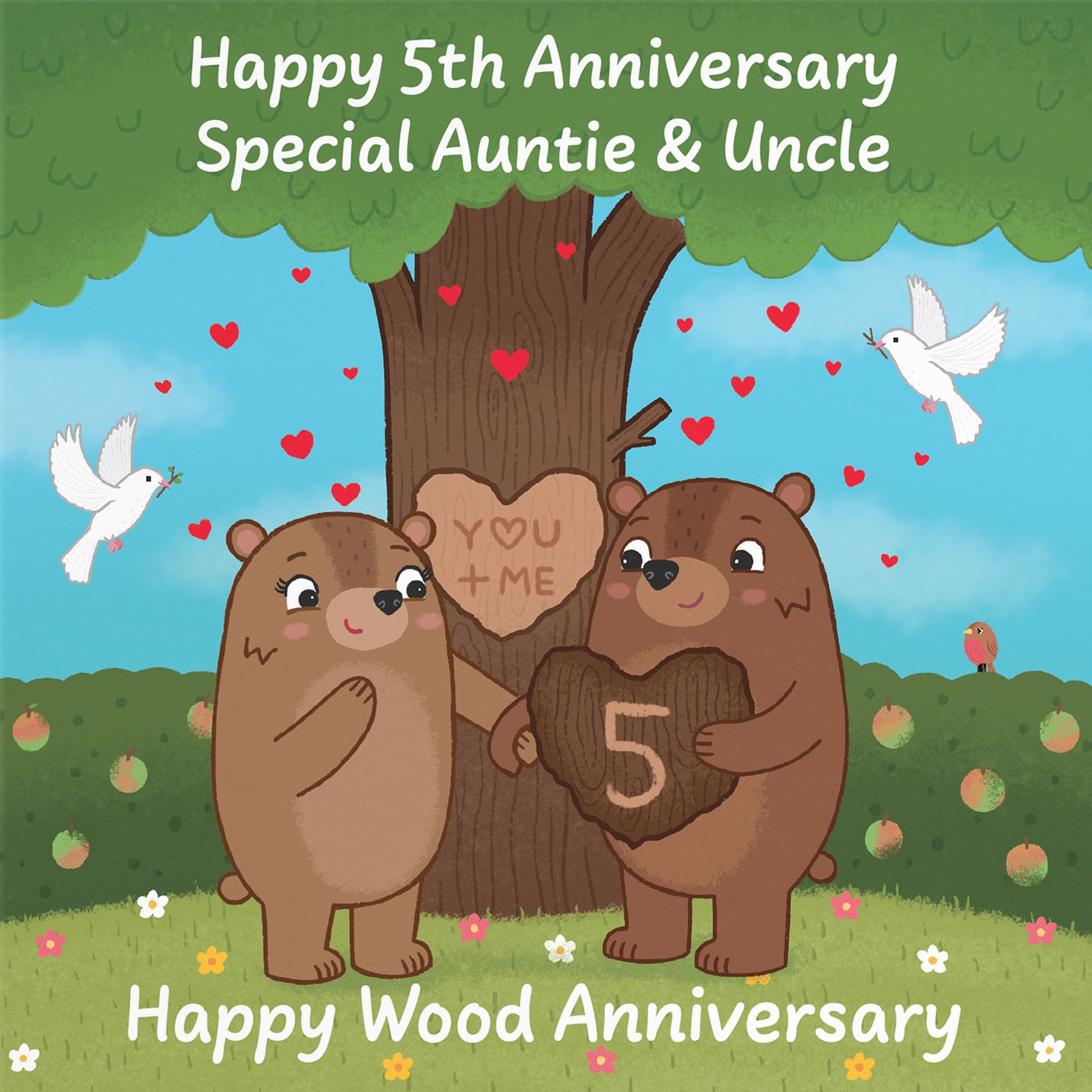 5th Auntie And Uncle Anniversary Card Love Story - Default Title (B0DHW7YBJP)