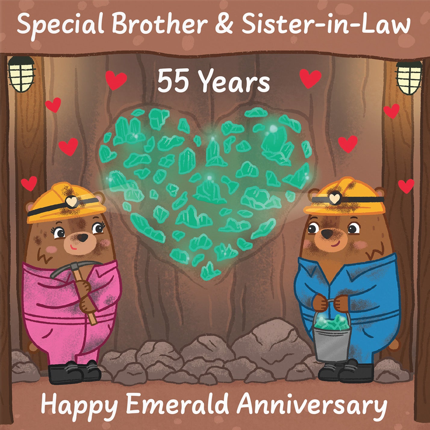 55th Brother And Sister In Law Anniversary Card Love Story - Default Title (B0DHW82GZW)