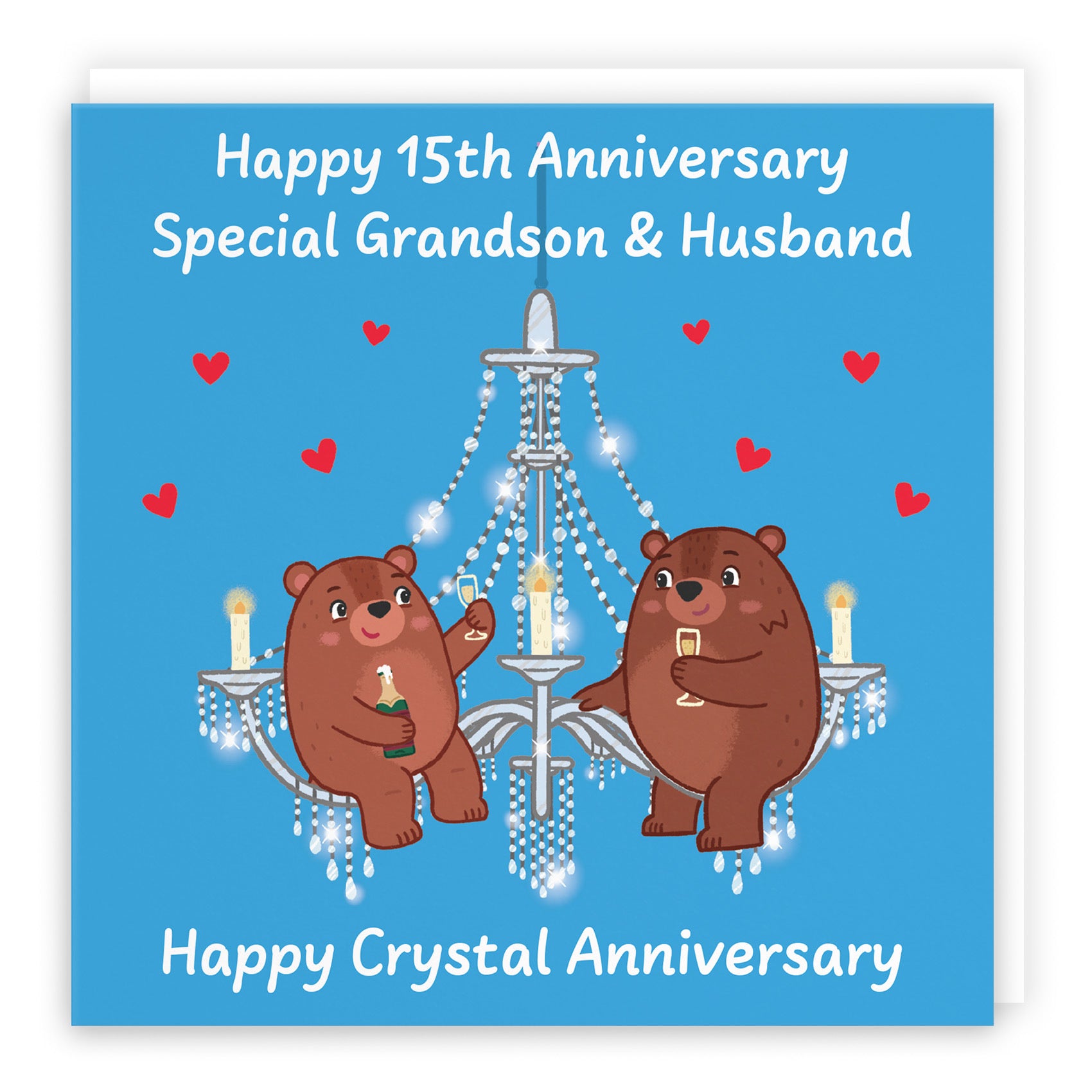 15th Grandson And Husband Anniversary Card Love Story - Default Title (B0DHW8429M)