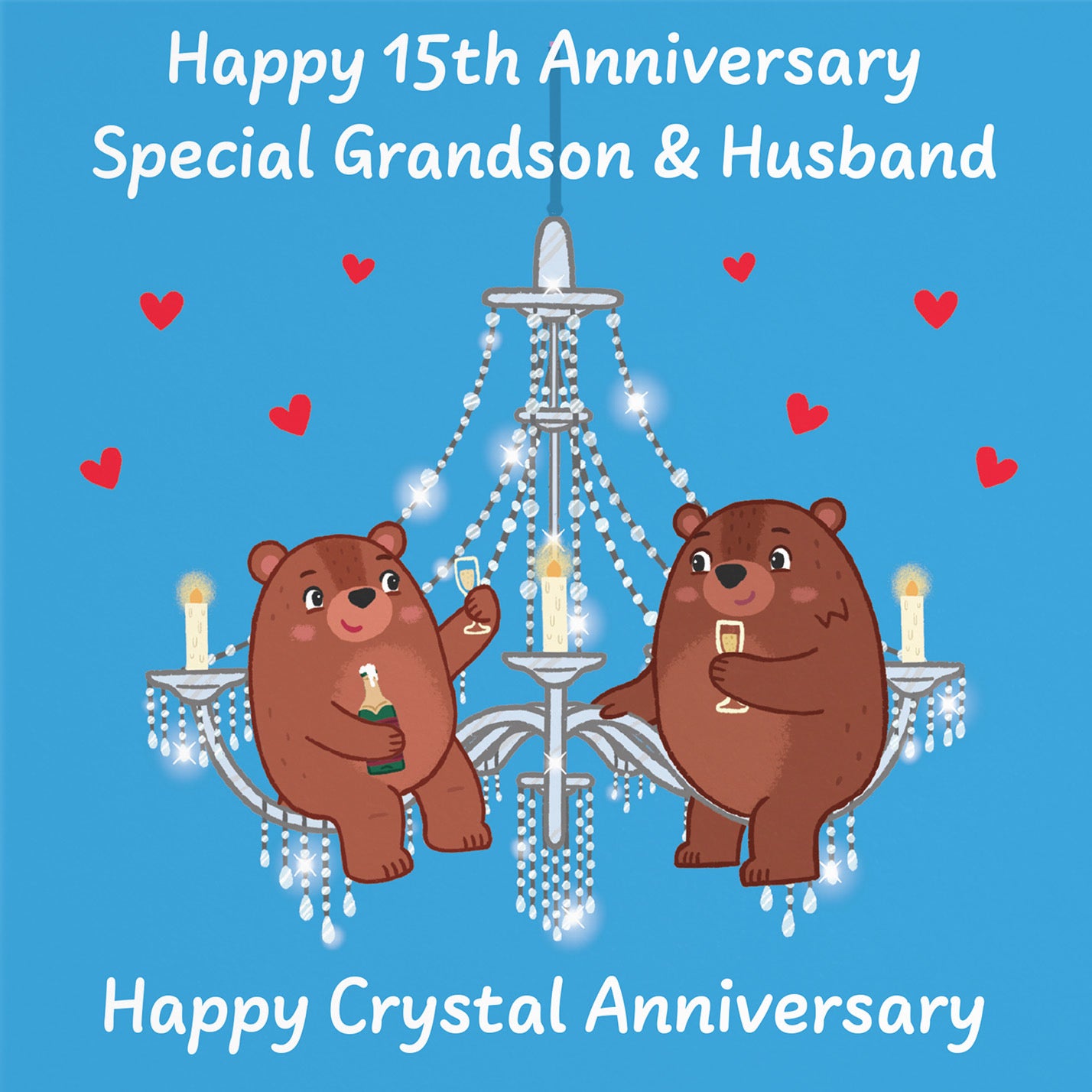 15th Grandson And Husband Anniversary Card Love Story - Default Title (B0DHW8429M)