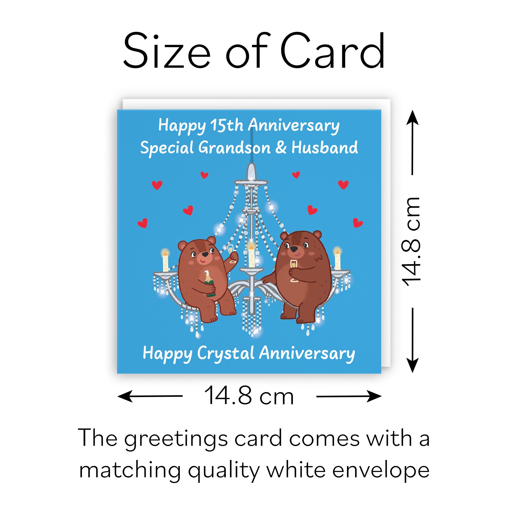 15th Grandson And Husband Anniversary Card Love Story - Default Title (B0DHW8429M)