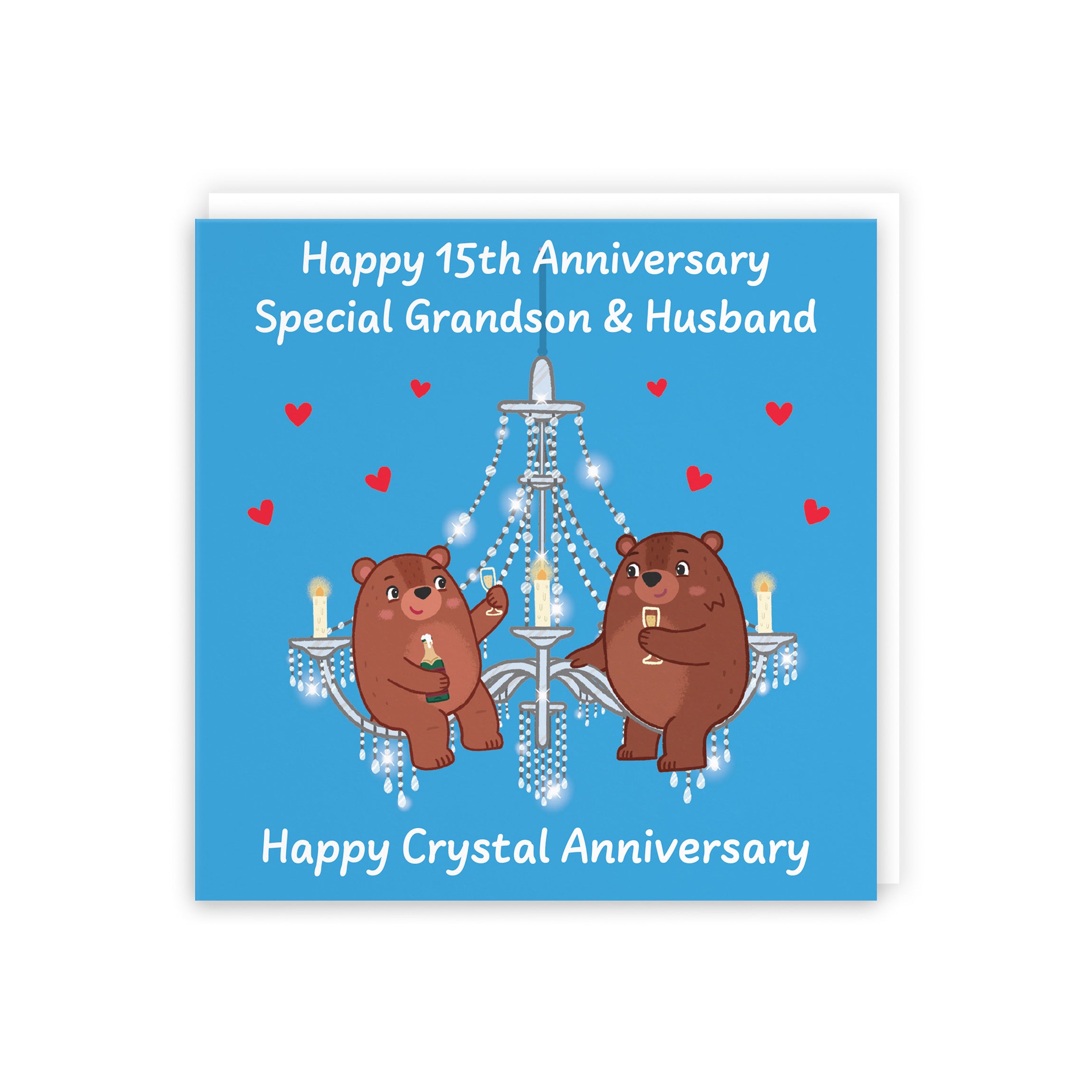 15th Grandson And Husband Anniversary Card Love Story - Default Title (B0DHW8429M)