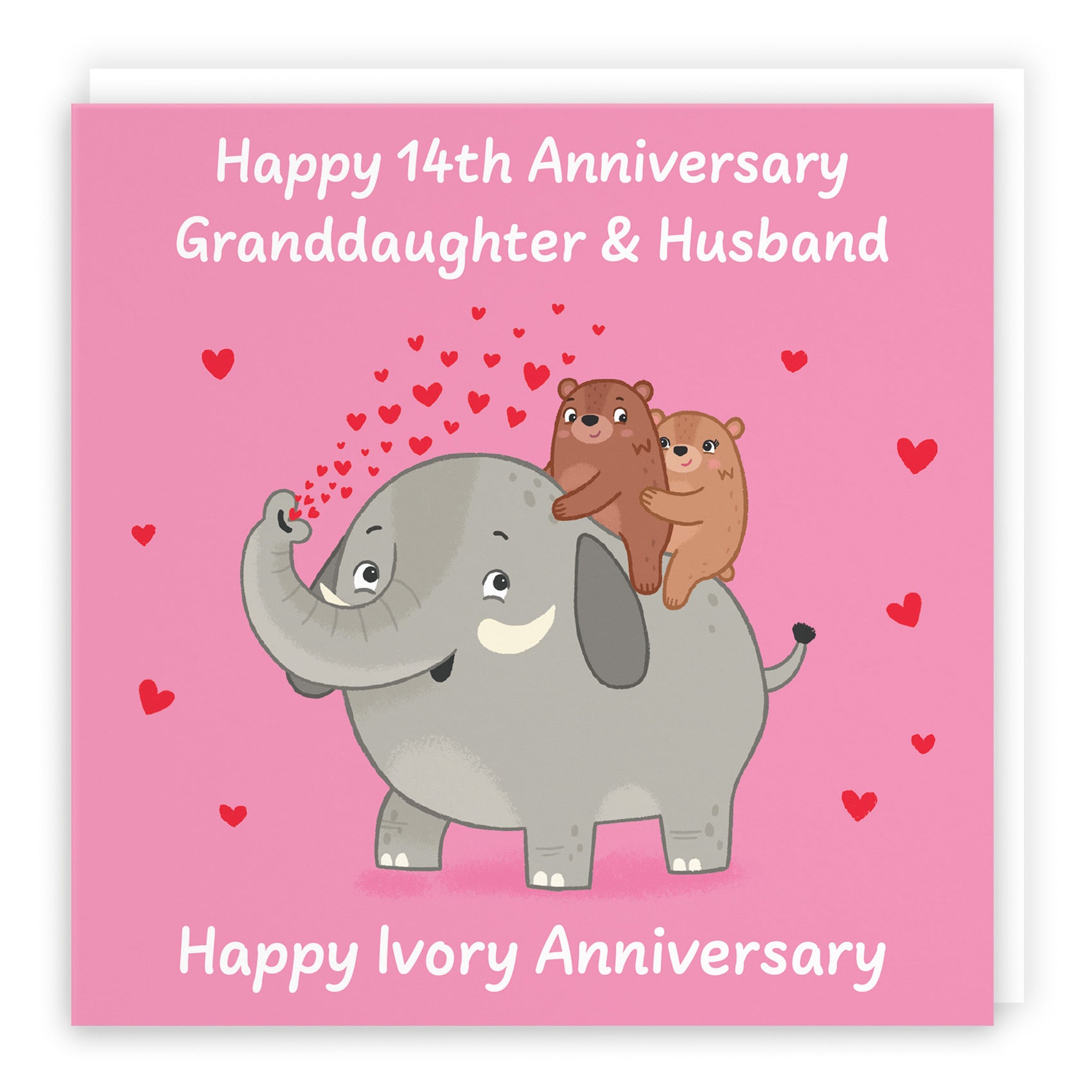 14th Granddaughter And Husband Anniversary Card Love Story - Default Title (B0DHW85T4J)