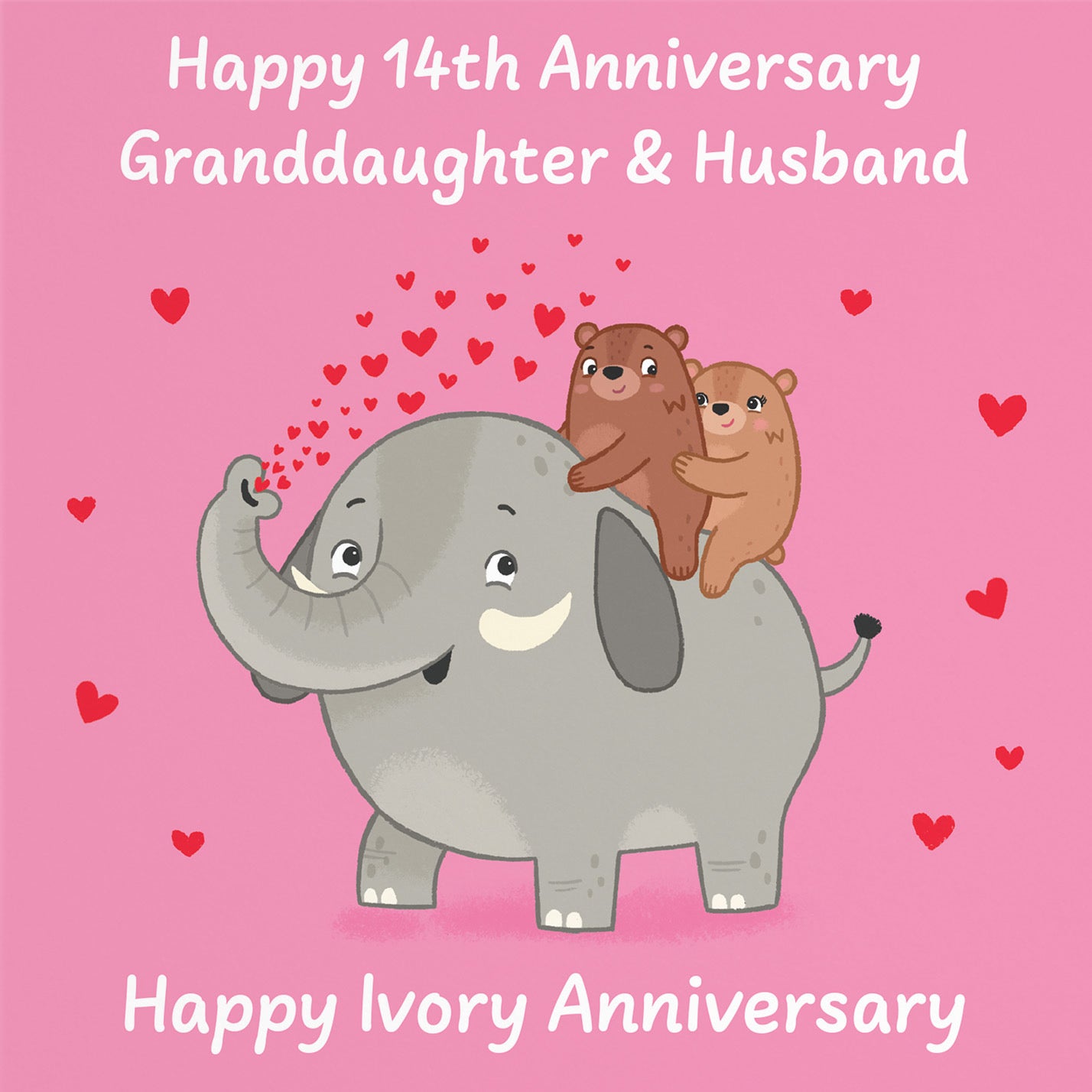 14th Granddaughter And Husband Anniversary Card Love Story - Default Title (B0DHW85T4J)