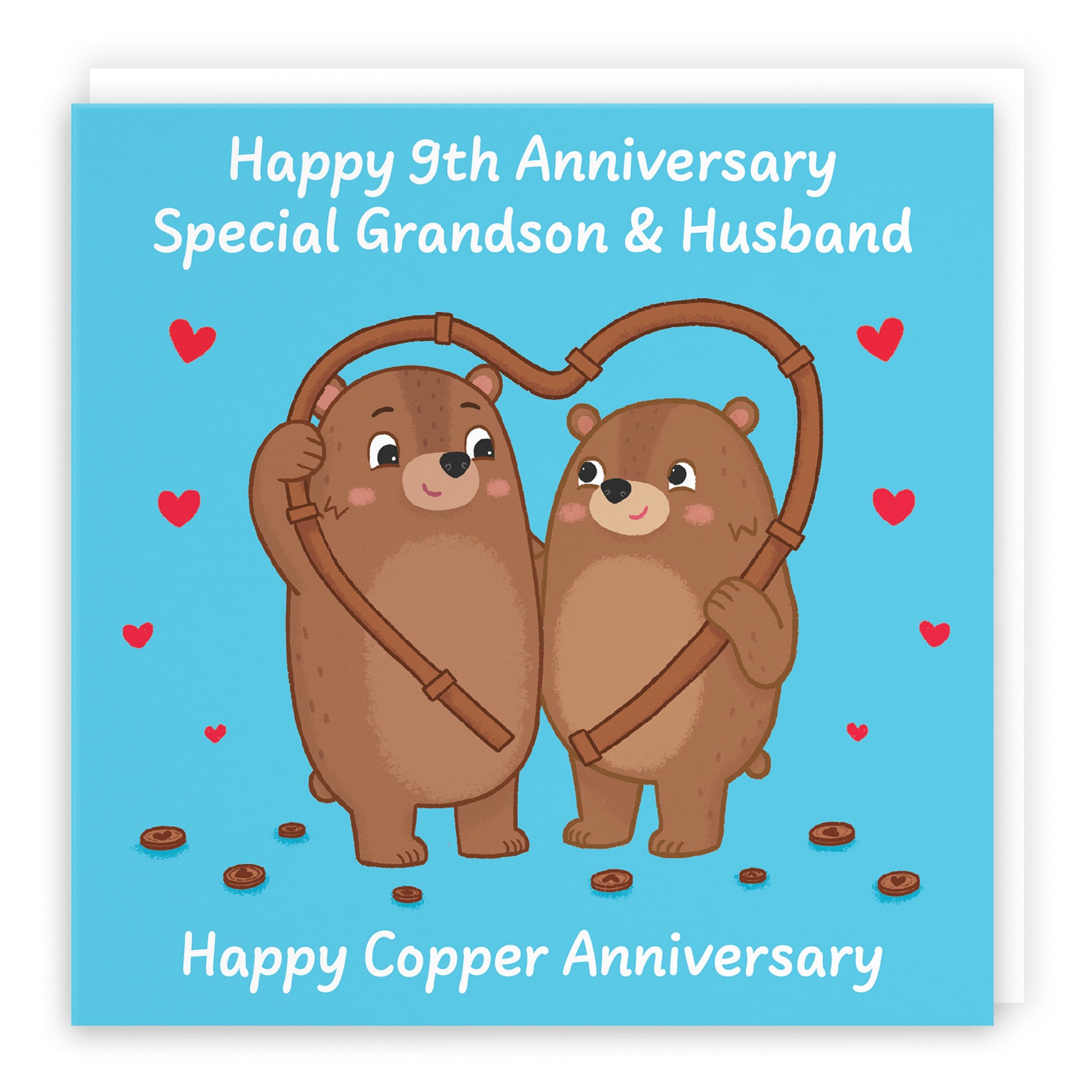 9th Grandson And Husband Anniversary Card Love Story - Default Title (B0DHW87YMH)