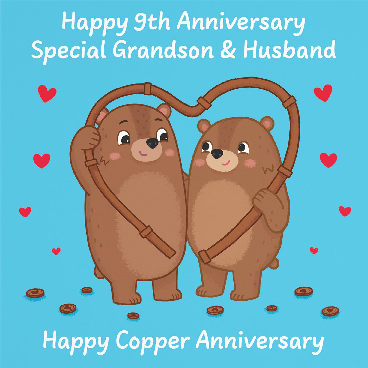 9th Grandson And Husband Anniversary Card Love Story - Default Title (B0DHW87YMH)