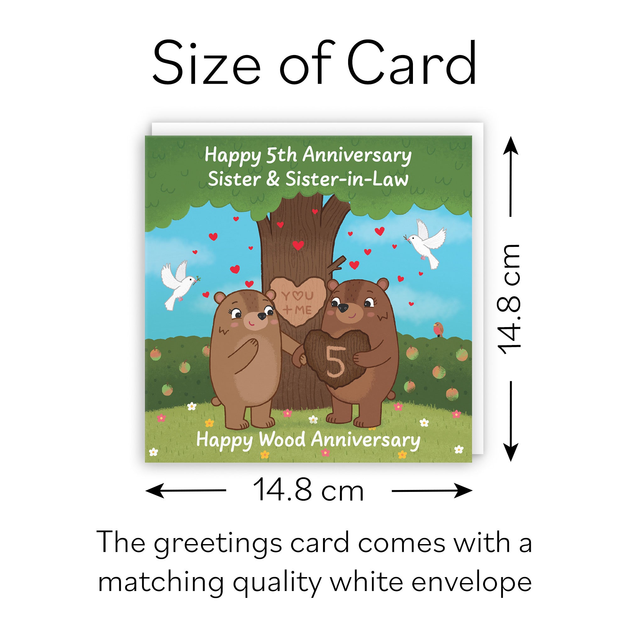 5th Sister And Sister In Law Anniversary Card Love Story - Default Title (B0DHW882CF)