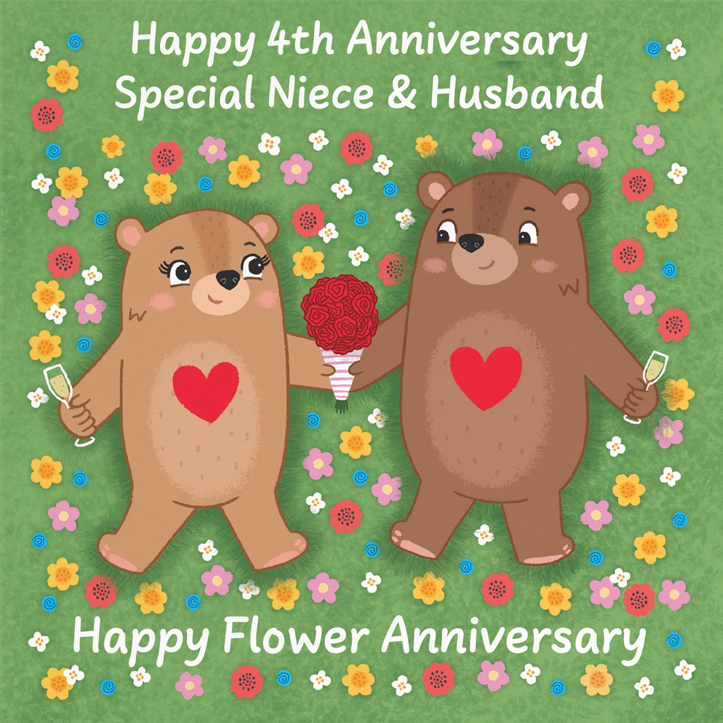 4th Niece And Husband Anniversary Card Love Story - Default Title (B0DHW8B8LB)