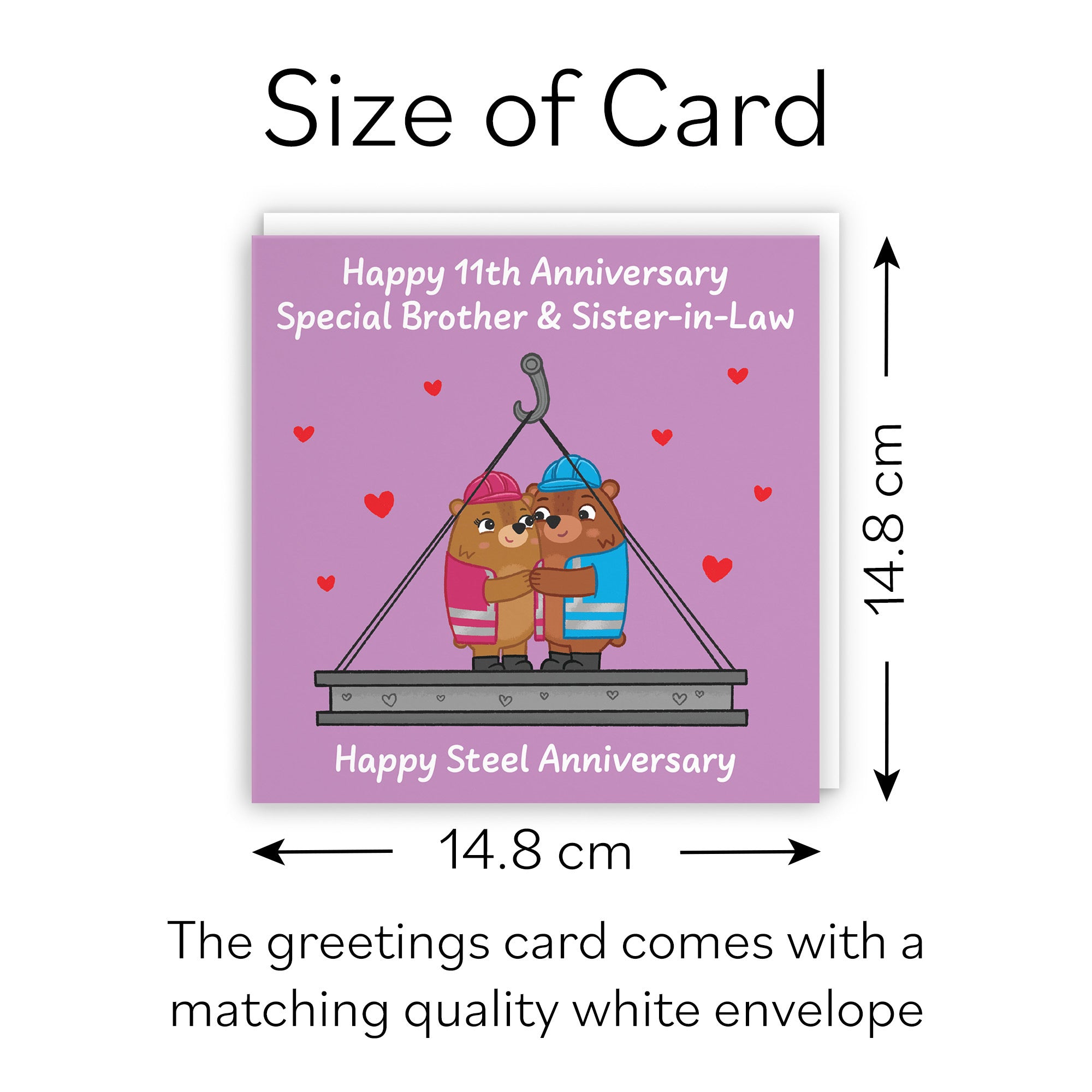 11th Brother And Sister In Law Anniversary Card Love Story - Default Title (B0DHW8D3ZN)