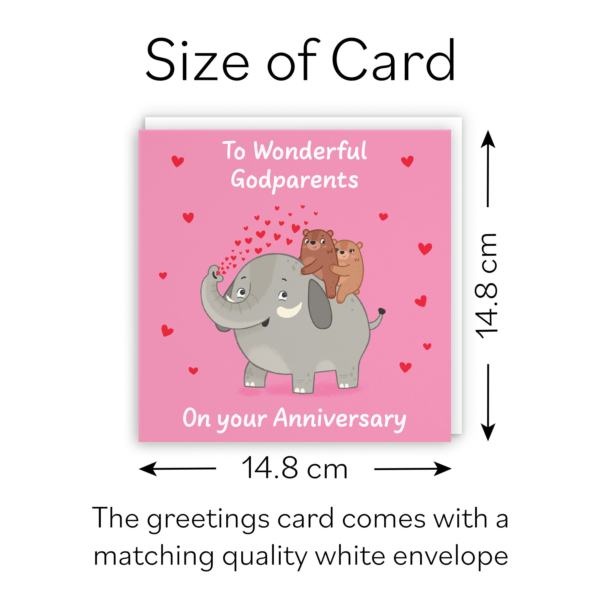 Godparents Anniversary Card Elephant Love Story - Default Title (B0DHW8F5MK)