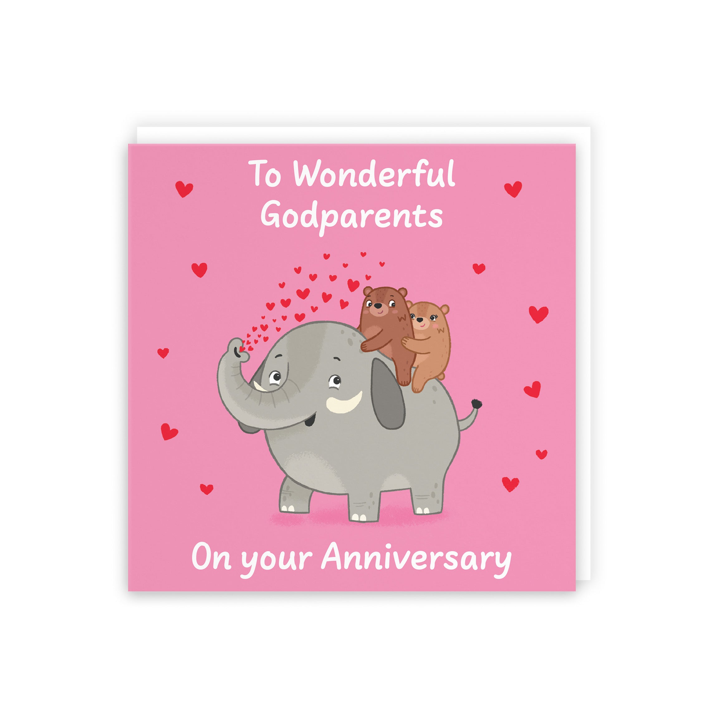 Godparents Anniversary Card Elephant Love Story - Default Title (B0DHW8F5MK)