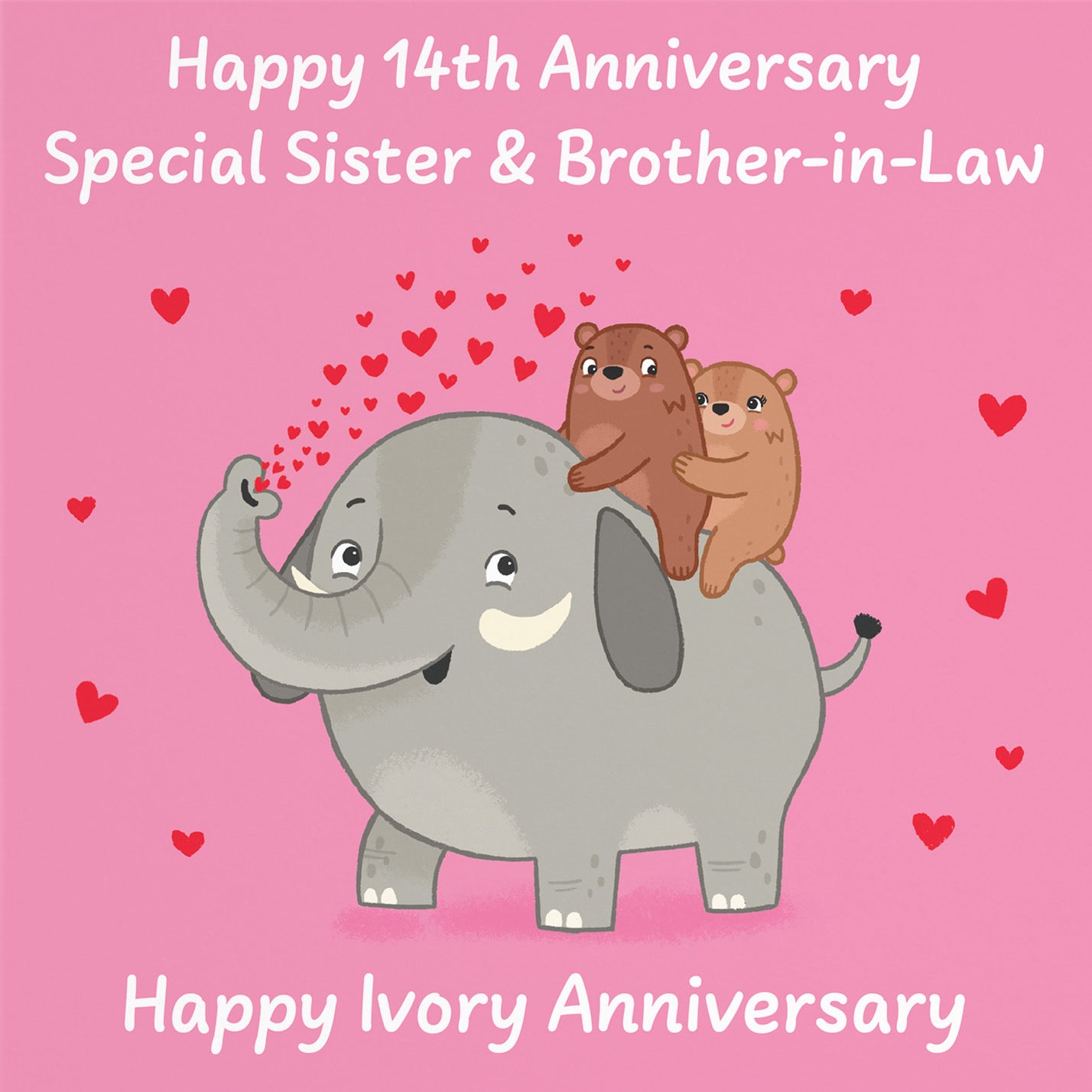 14th Sister And Brother In Law Anniversary Card Love Story - Default Title (B0DHW8GFKH)