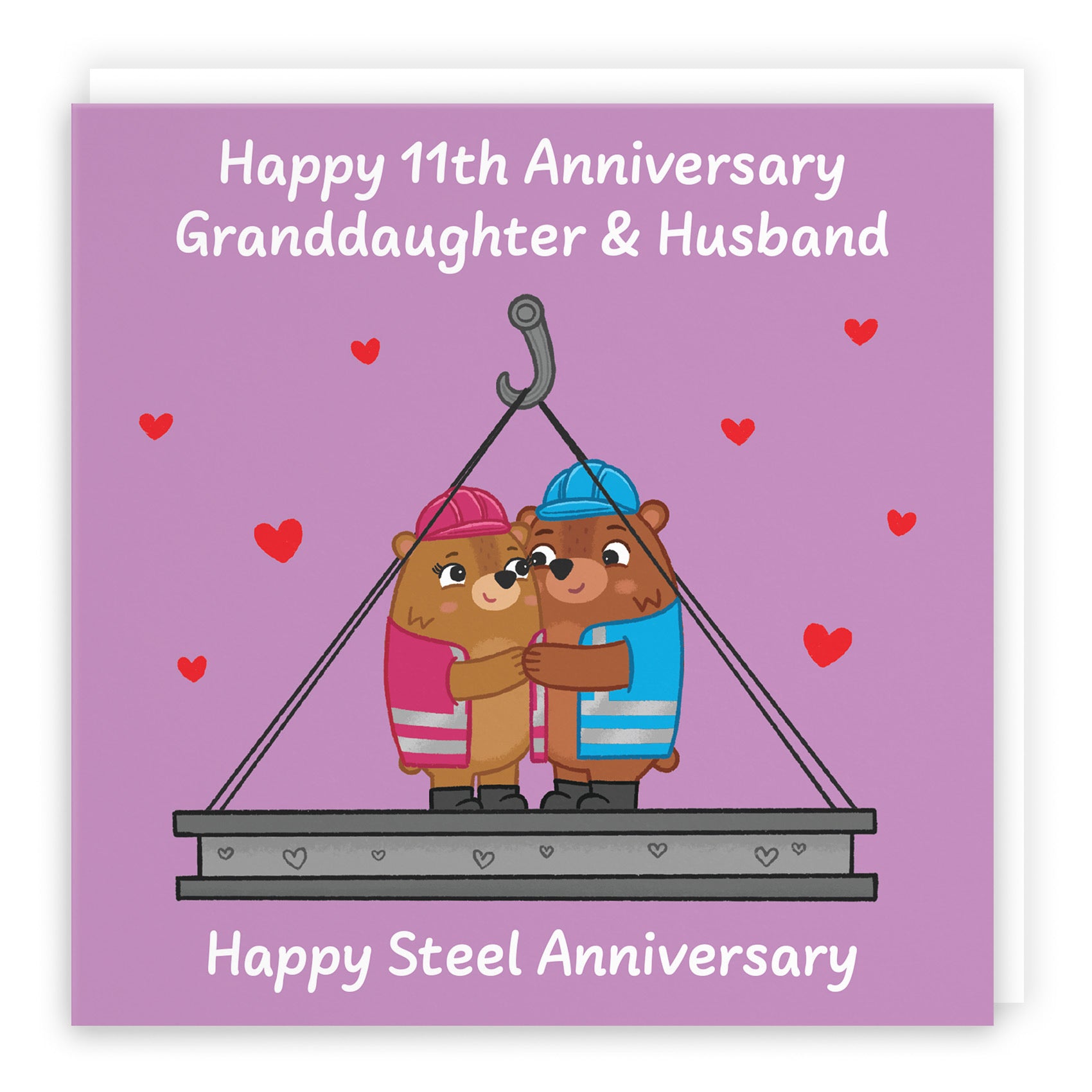 11th Granddaughter And Husband Anniversary Card Love Story - Default Title (B0DHW8K3LG)