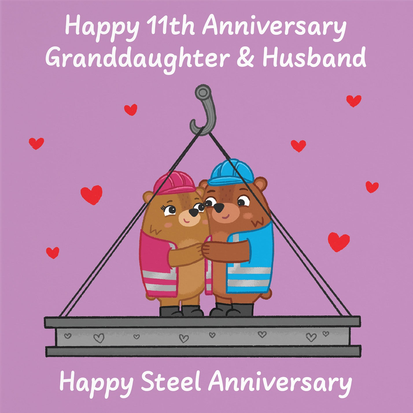 11th Granddaughter And Husband Anniversary Card Love Story - Default Title (B0DHW8K3LG)