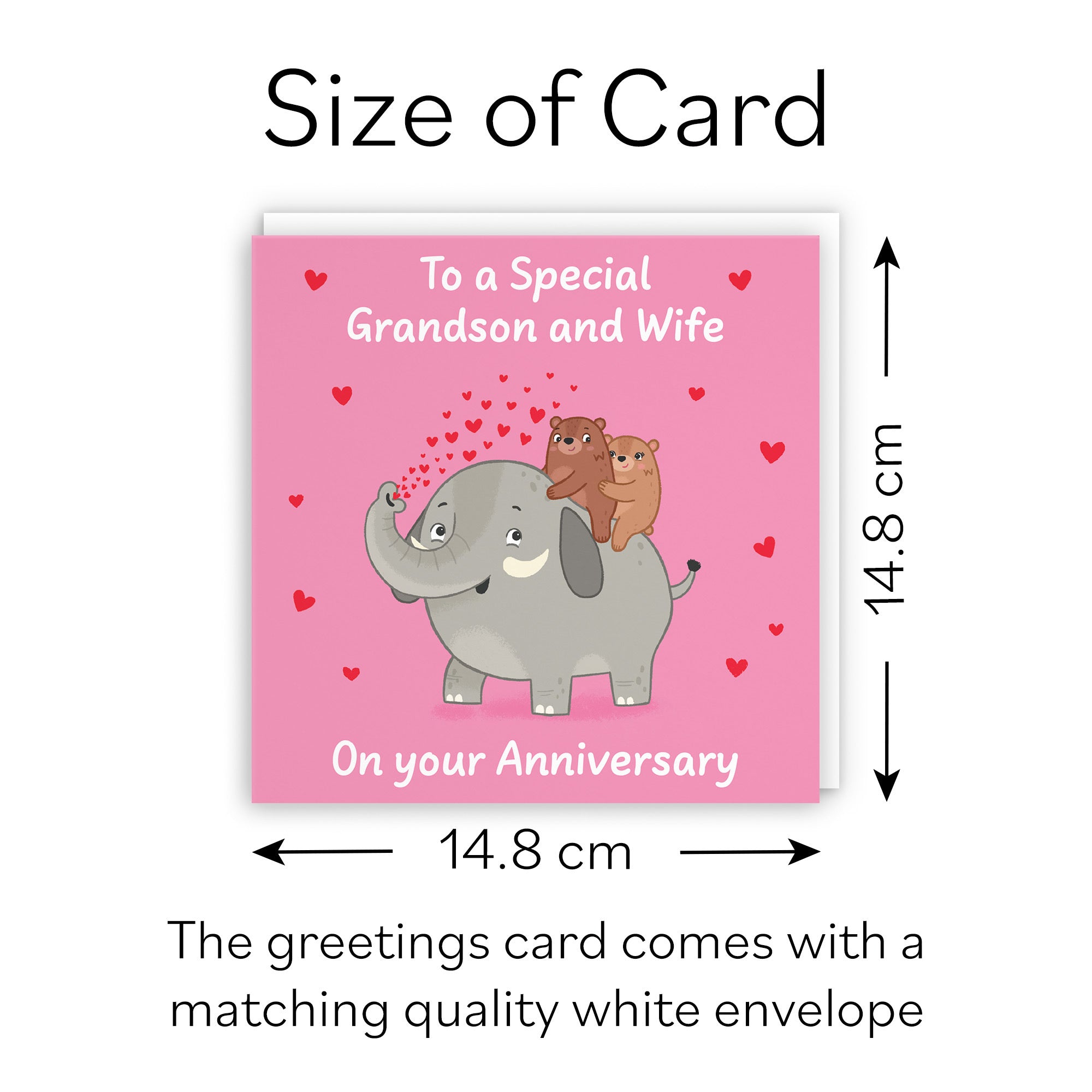 Grandson And Wife Anniversary Card Elephant Love Story - Default Title (B0DHW8L4TS)