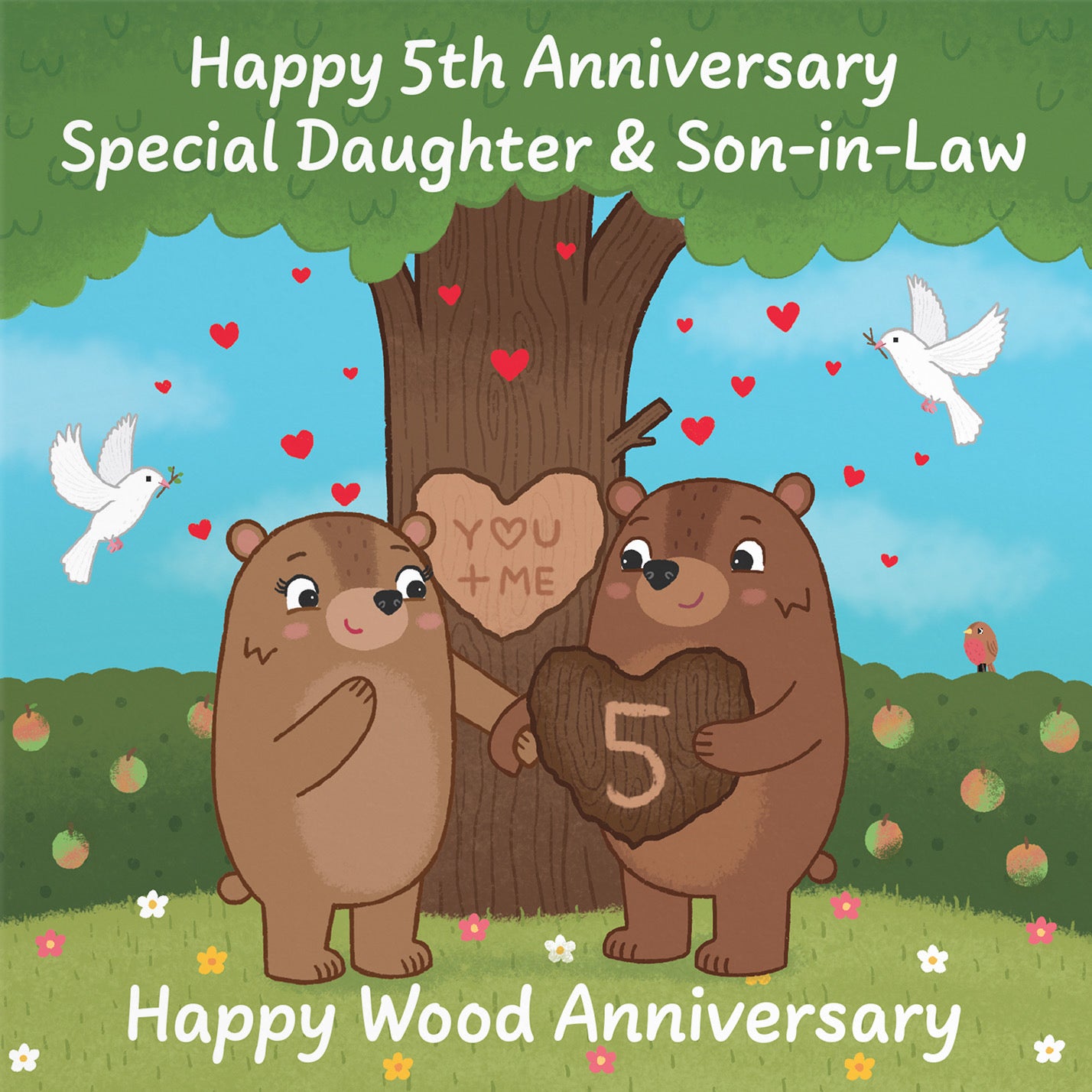 5th Daughter And Son In Law Anniversary Card Love Story - Default Title (B0DHW8LHD8)