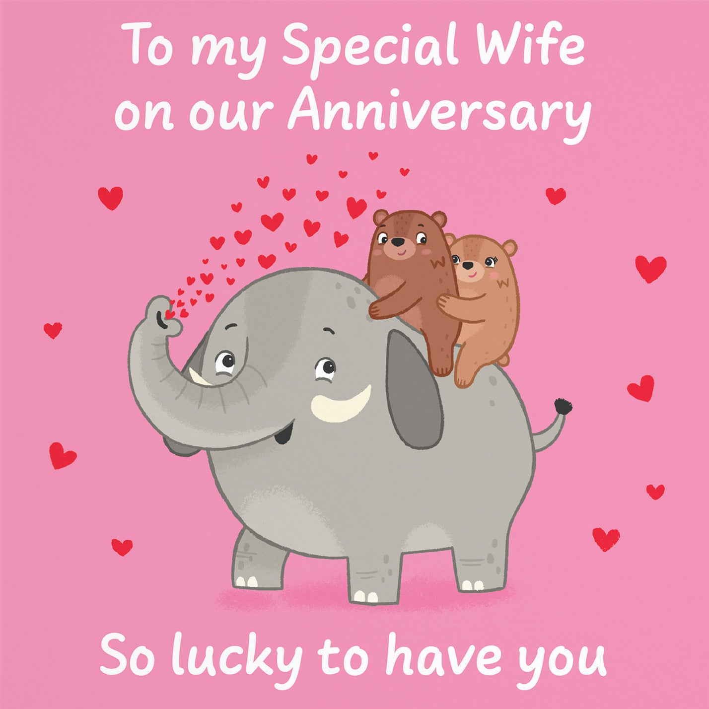 Wife Anniversary Card Elephant Love Story - Default Title (B0DHW8LLX3)