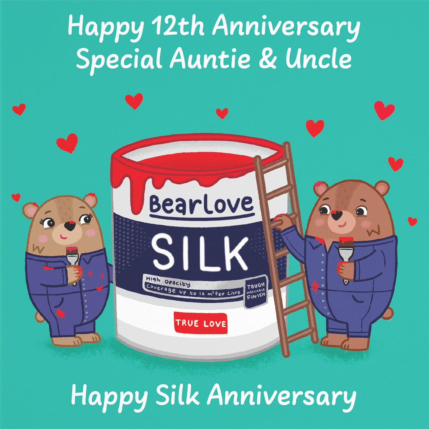 12th Auntie And Uncle Anniversary Card Love Story - Default Title (B0DHW8NJY1)